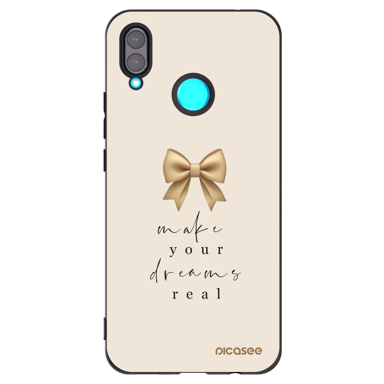 Picasee silikonowe czarne etui na Huawei Nova 3i - Golden Dream