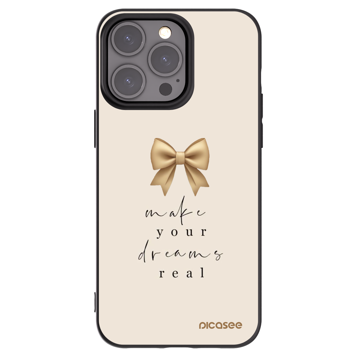 Picasee silikonowe czarne etui na Apple iPhone 15 Pro Max - Golden Dream