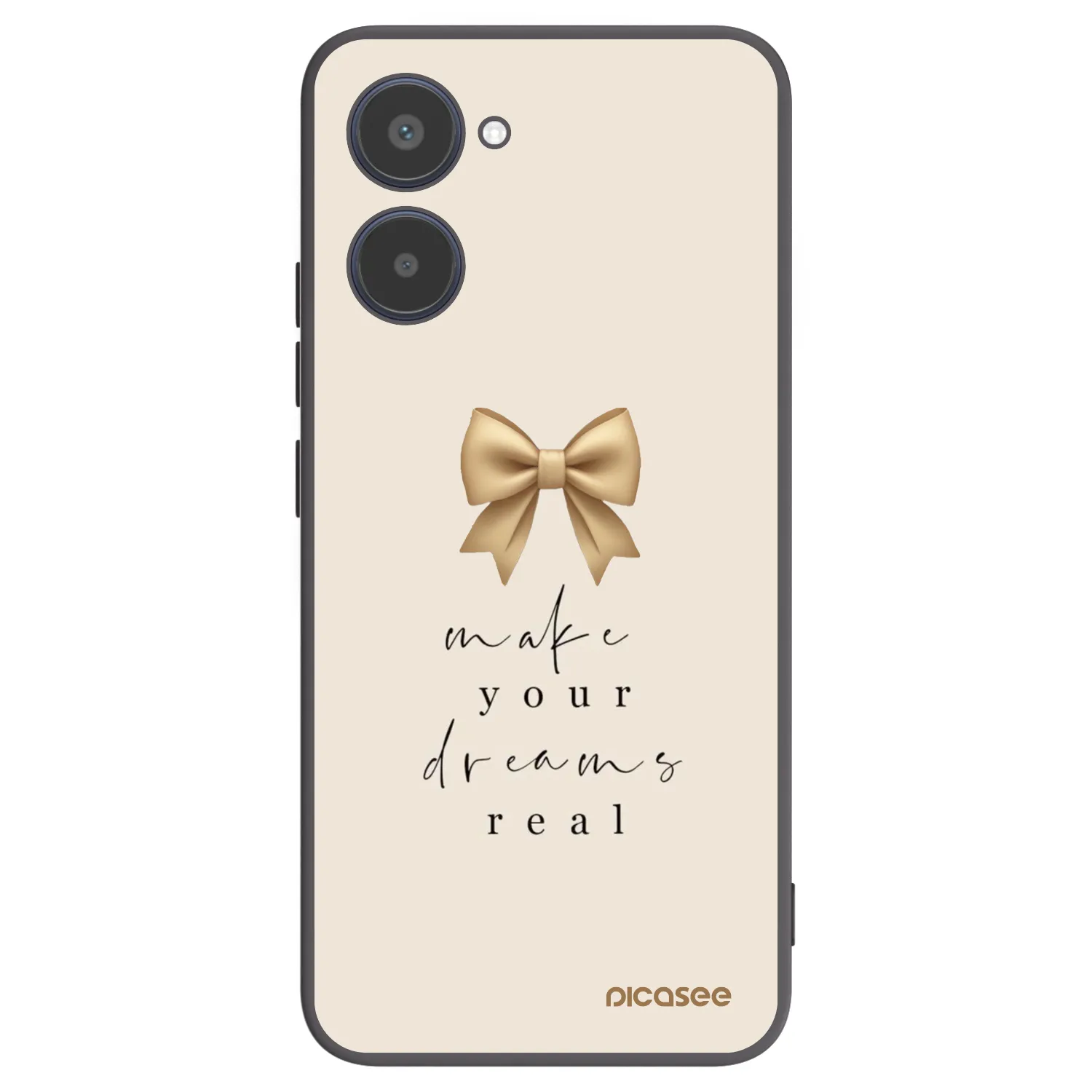 Picasee silikonowe czarne etui na Realme 10 4G - Golden Dream