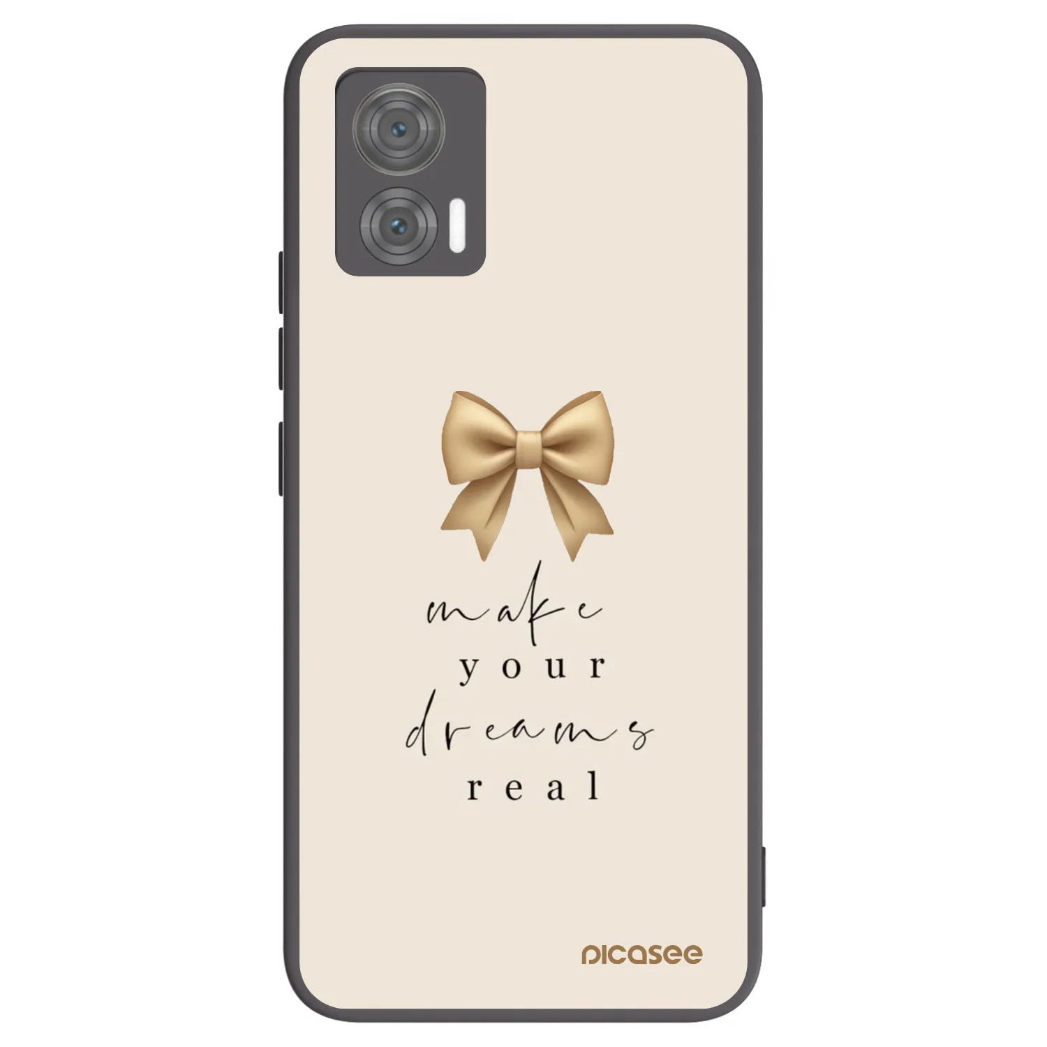 Picasee silikonowe czarne etui na Motorola Edge 30 Neo - Golden Dream