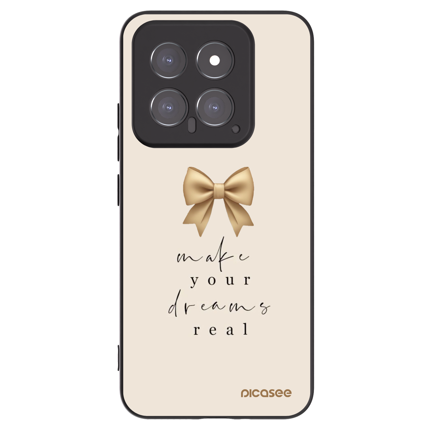 Picasee silikonowe czarne etui na Xiaomi 14 - Golden Dream