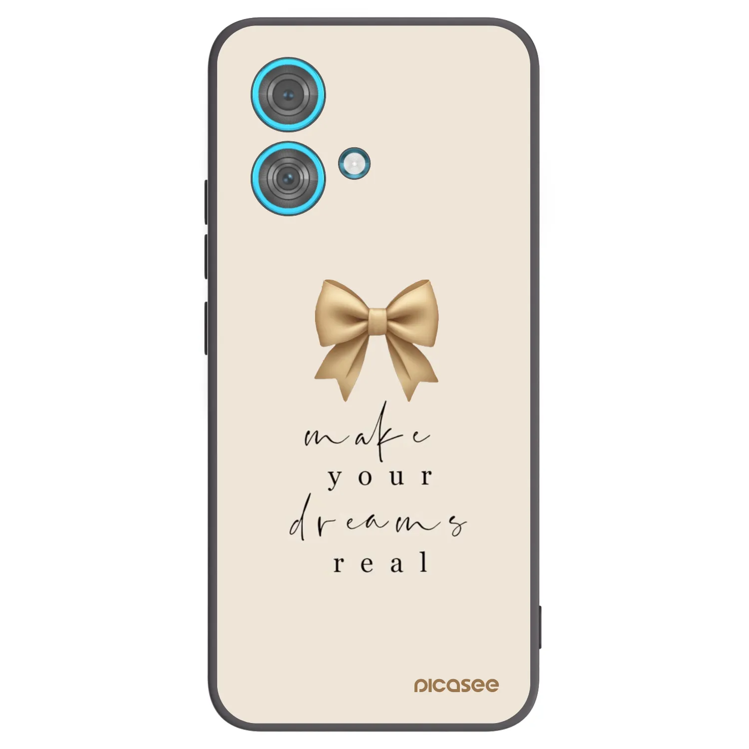 Picasee silikonowe czarne etui na Motorola Edge 40 Neo - Golden Dream