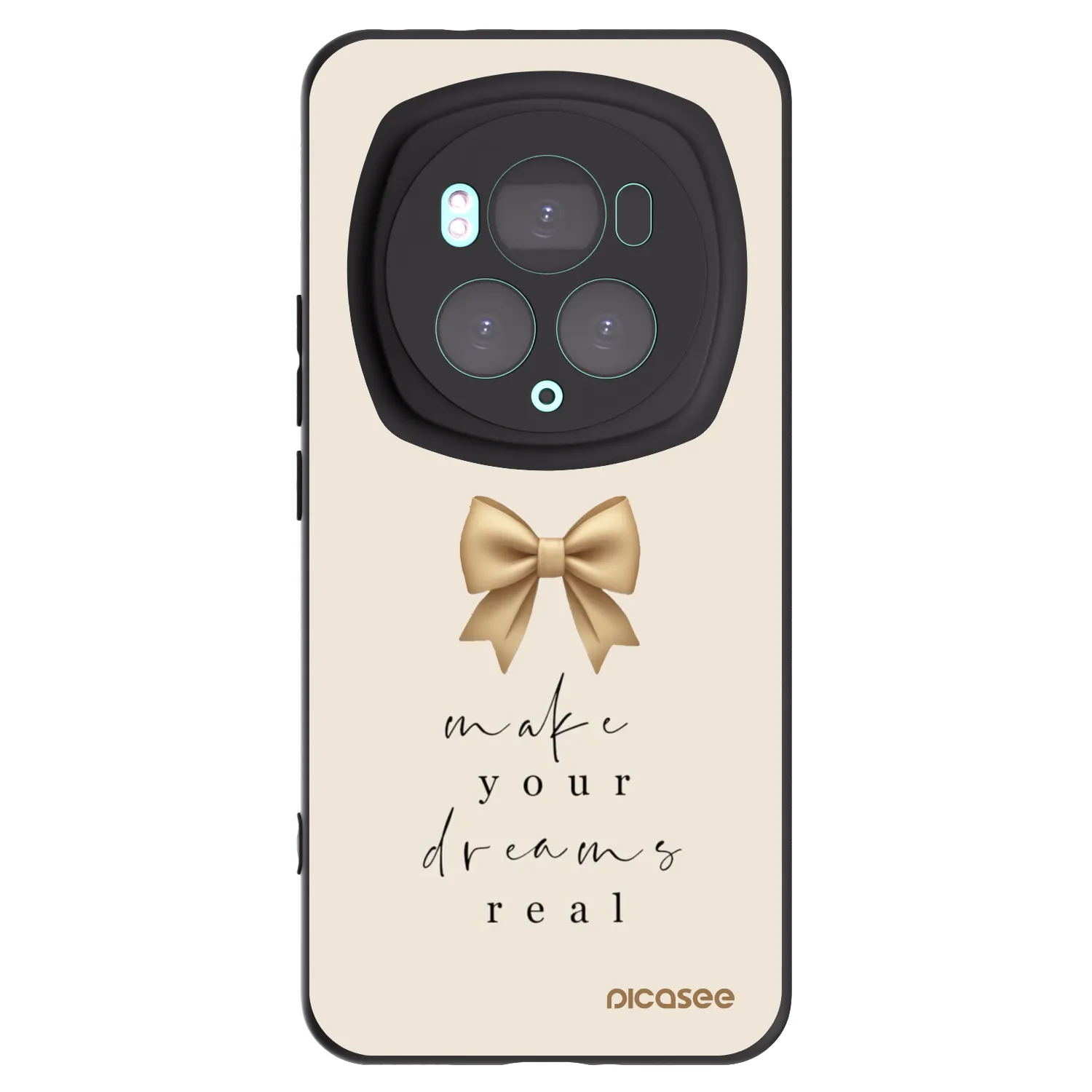 Picasee silikonowe czarne etui na Honor Magic6 Pro - Golden Dream