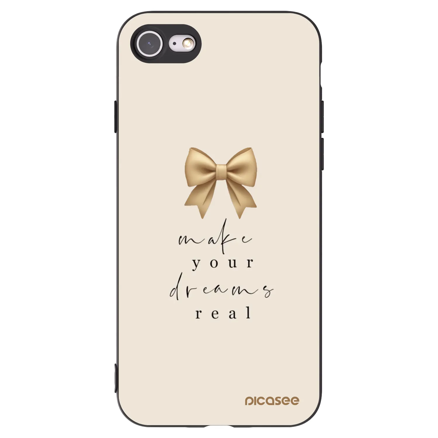 Picasee silikonowe czarne etui na Apple iPhone 8 - Golden Dream