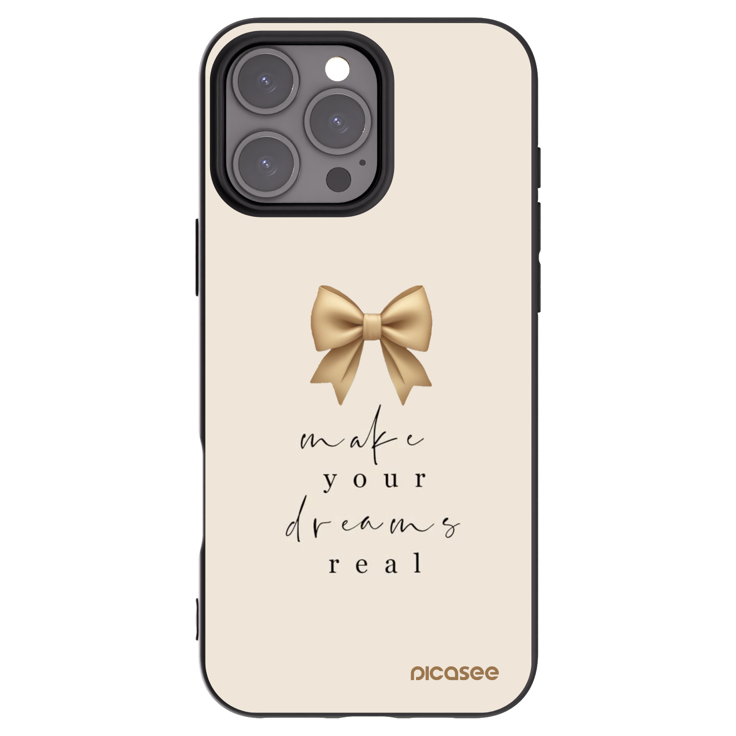 Picasee silikonowe czarne etui na Apple iPhone 16 Pro Max - Golden Dream
