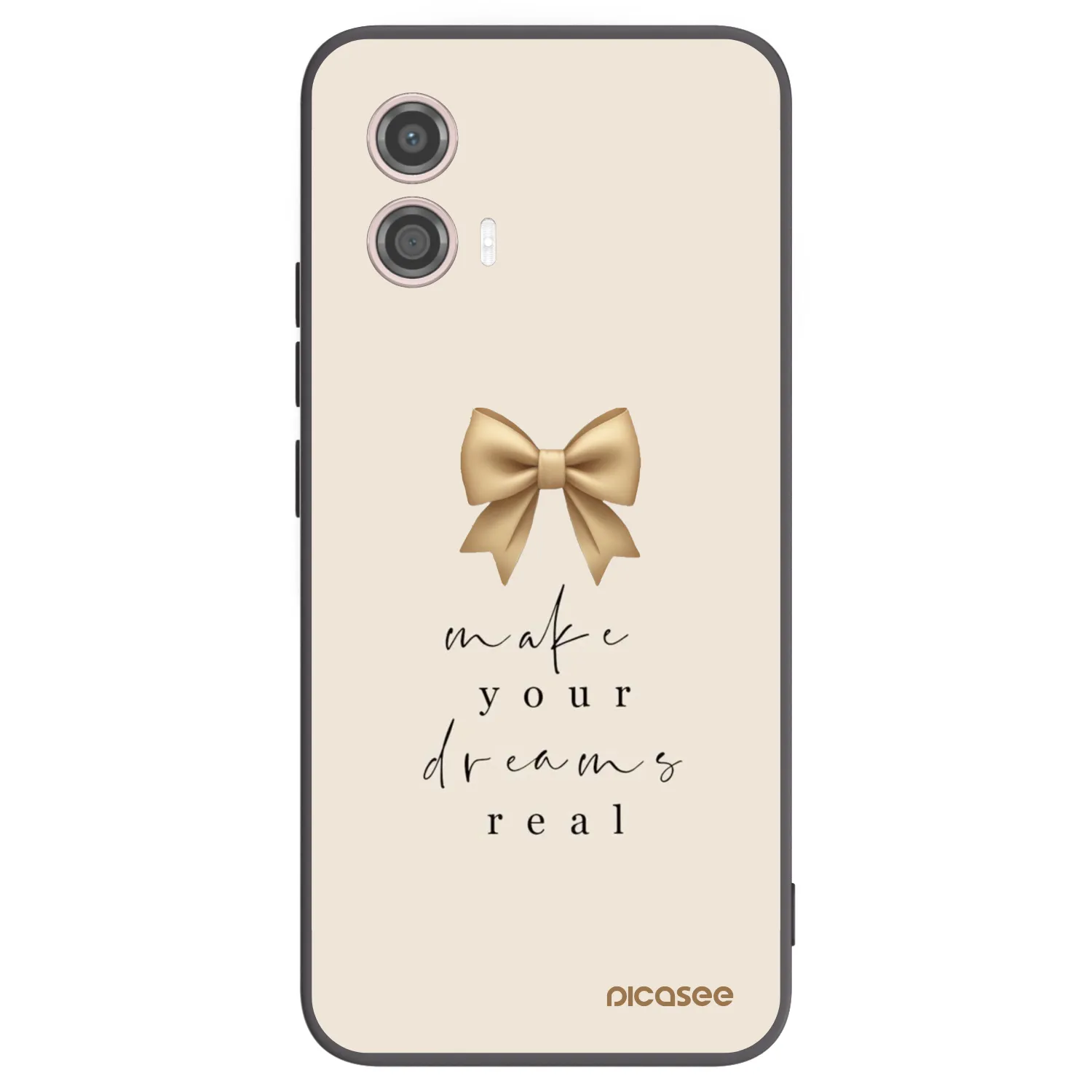 Picasee silikonowe czarne etui na Motorola Moto G53 5G - Golden Dream