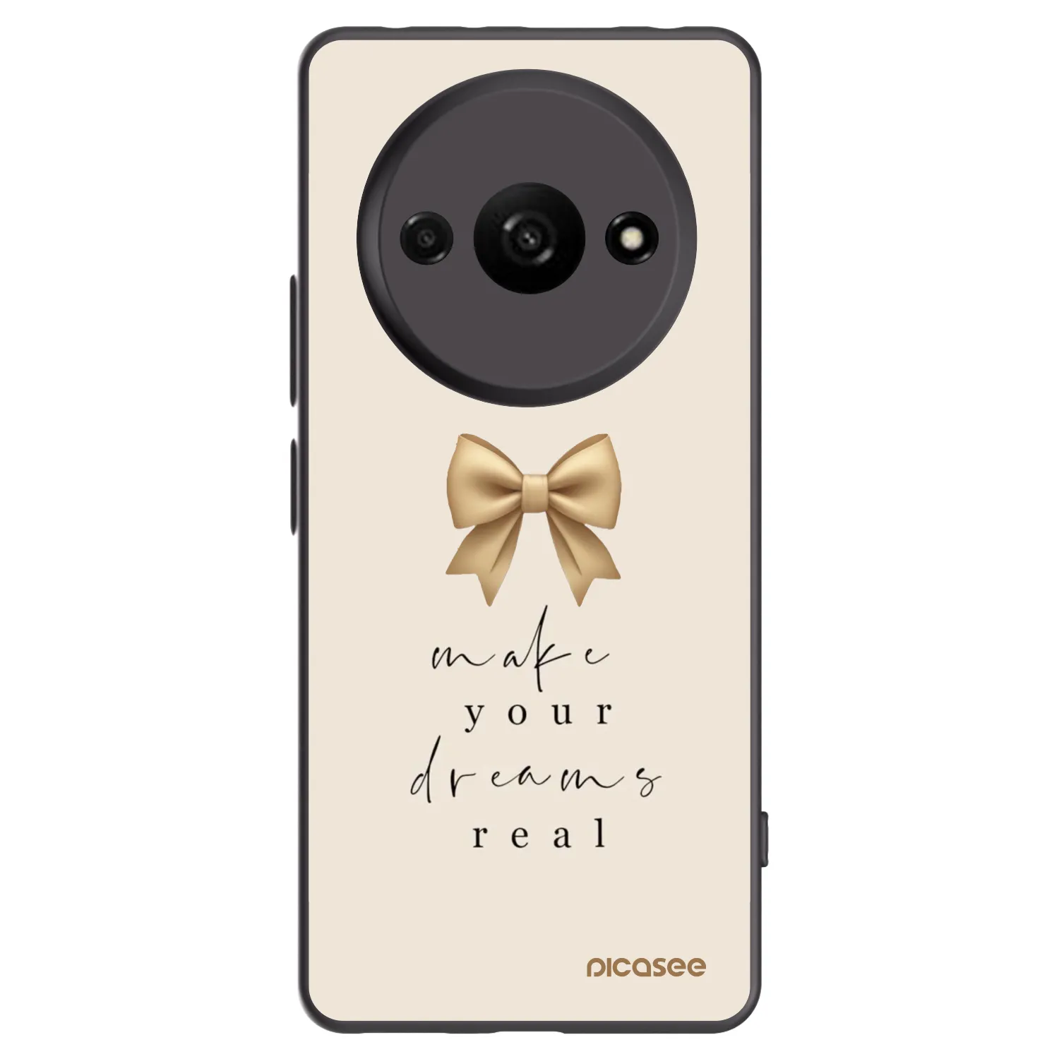 Picasee silikonowe czarne etui na Xiaomi Redmi A3 - Golden Dream