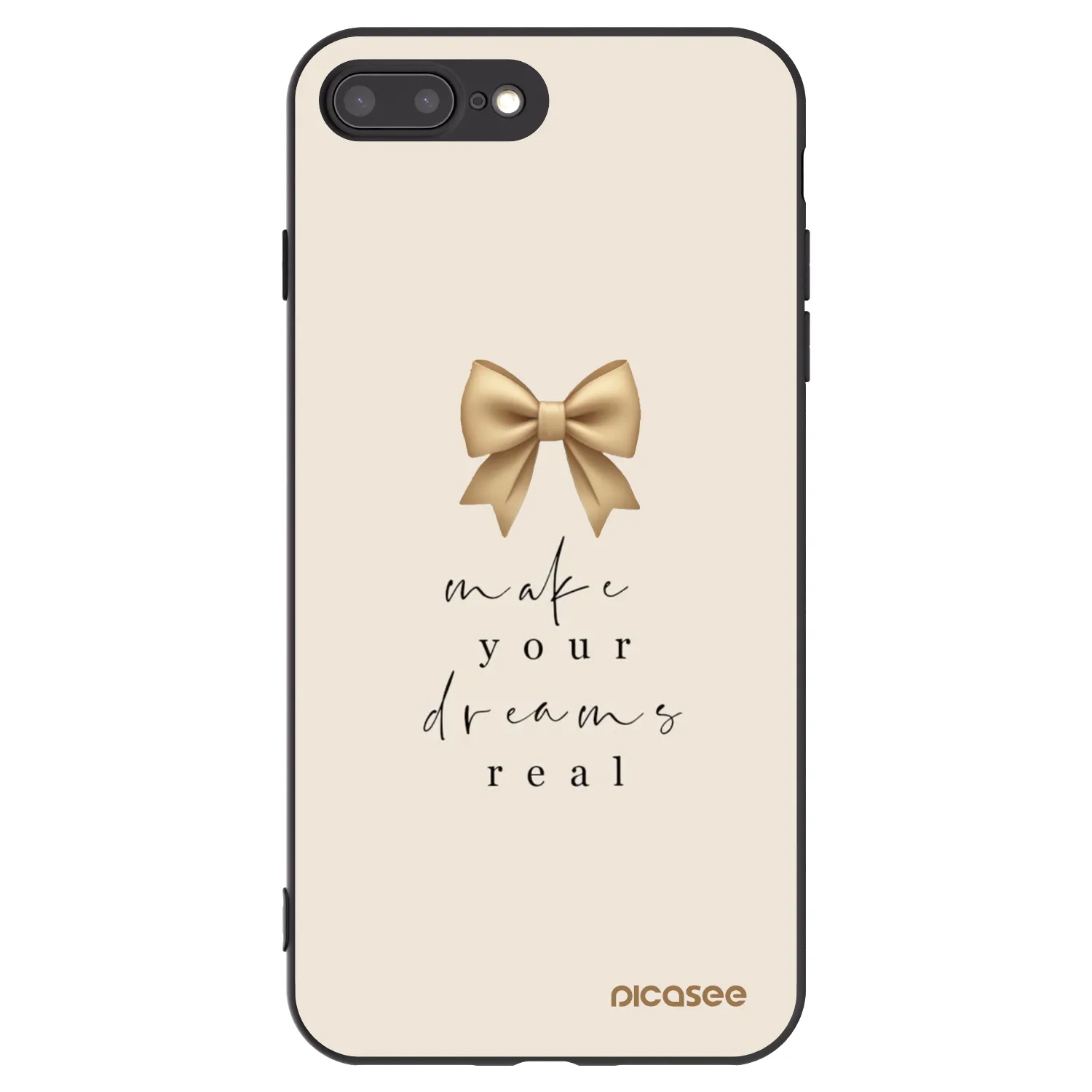 Picasee silikonowe czarne etui na Apple iPhone 8 Plus - Golden Dream