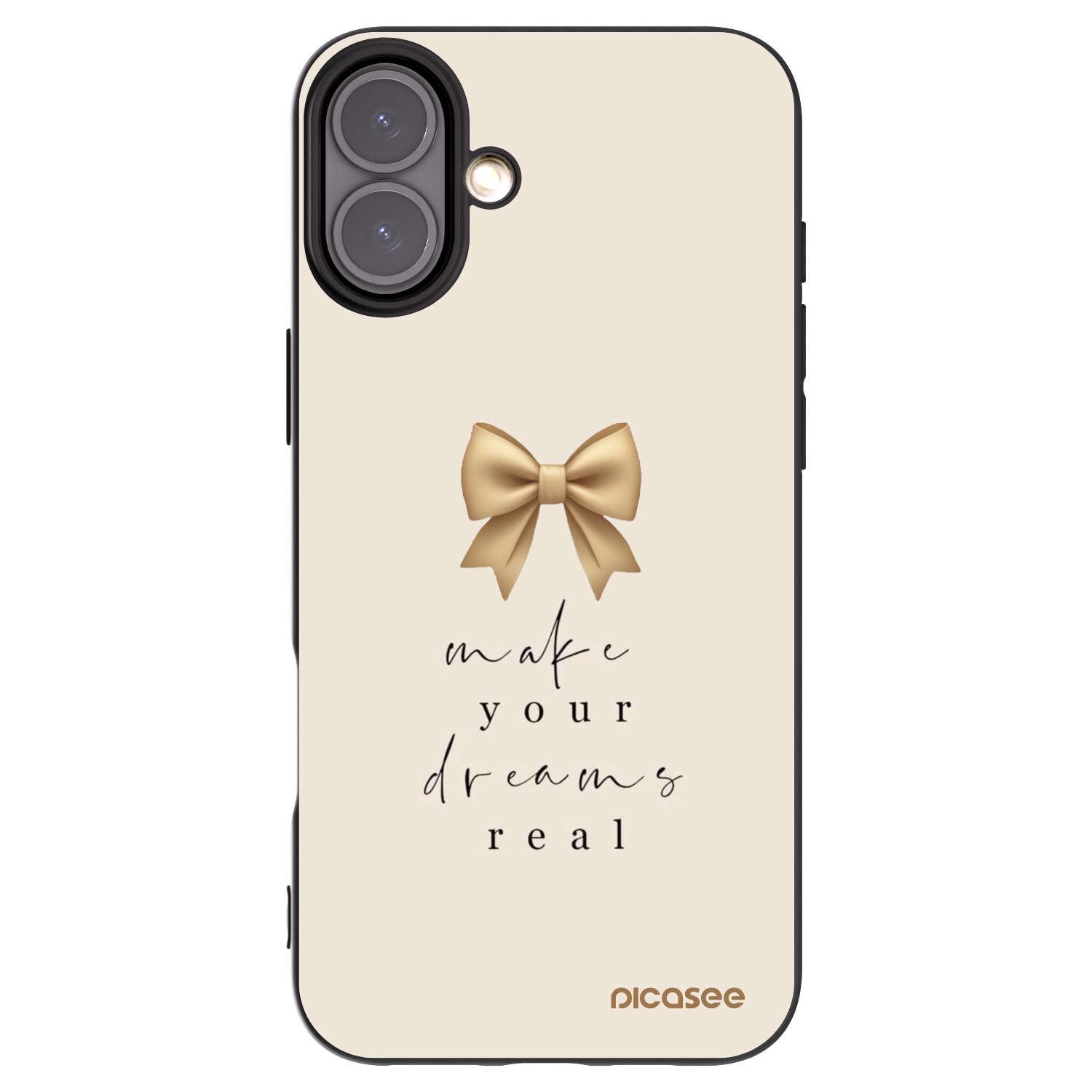 Picasee silikonowe czarne etui na Apple iPhone 16 Plus - Golden Dream