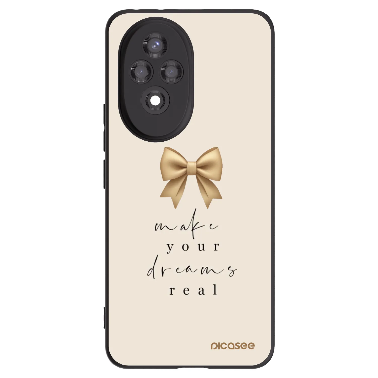 Picasee silikonowe czarne etui na Honor 200 5G - Golden Dream