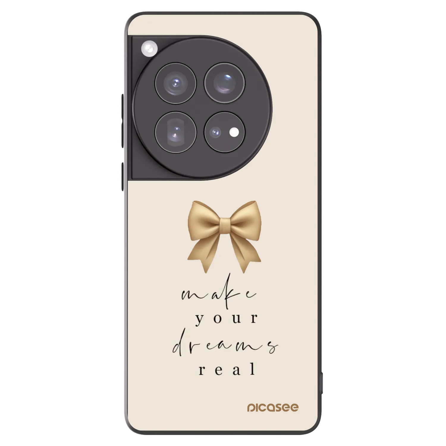 Picasee silikonowe czarne etui na OnePlus 12 5G - Golden Dream