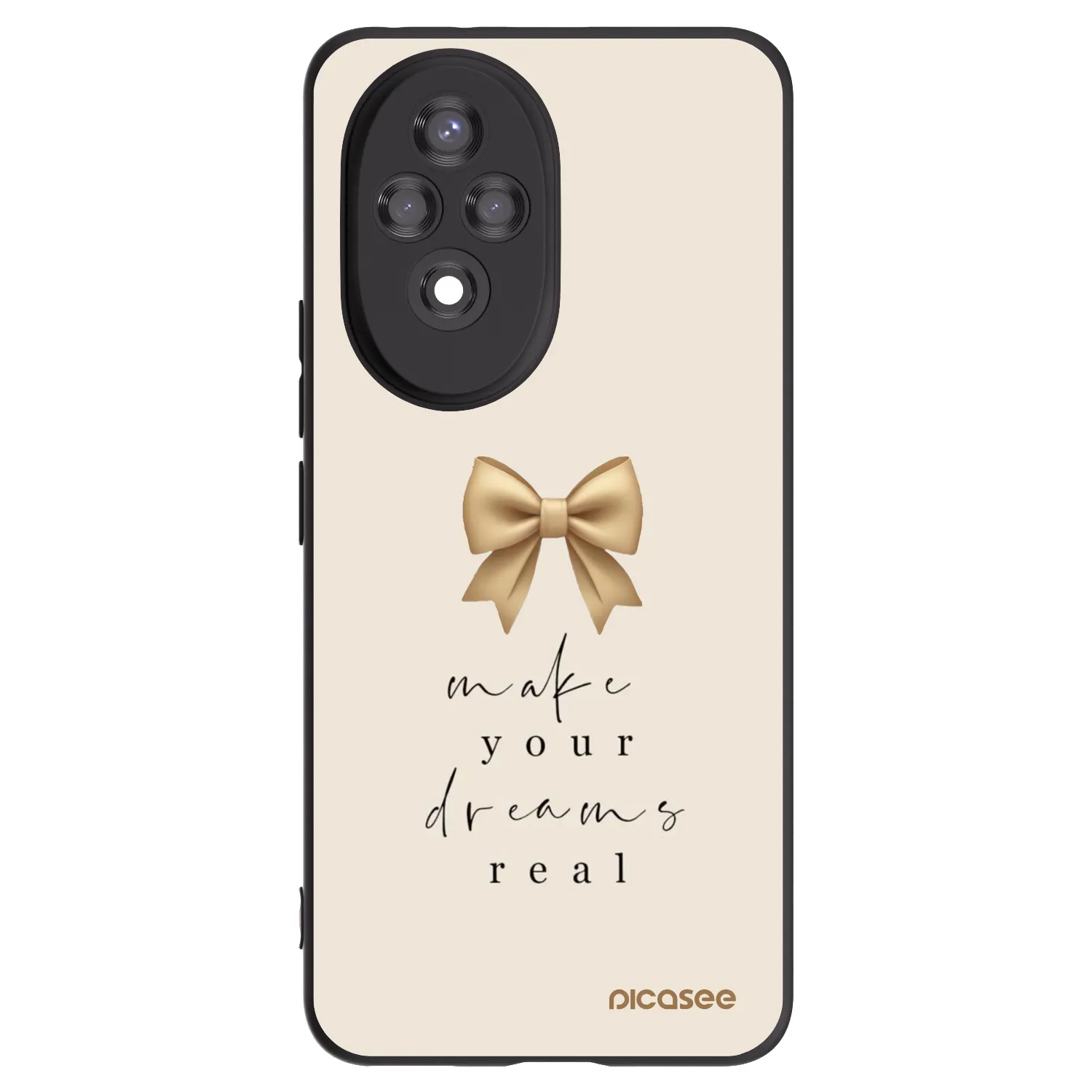 Picasee silikonowe czarne etui na Honor 200 Pro 5G - Golden Dream