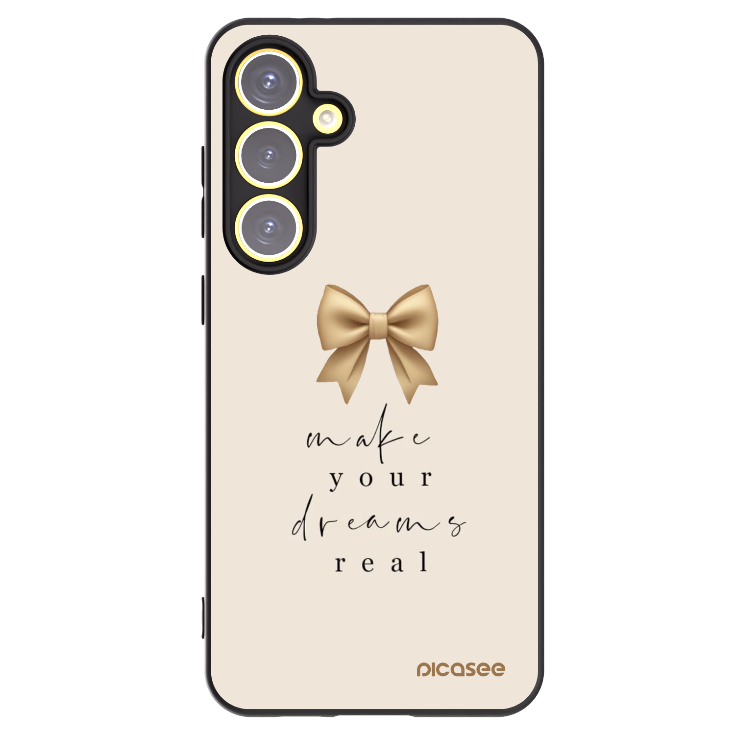Picasee silikonowe czarne etui na Samsung Galaxy S24 FE S721B - Golden Dream