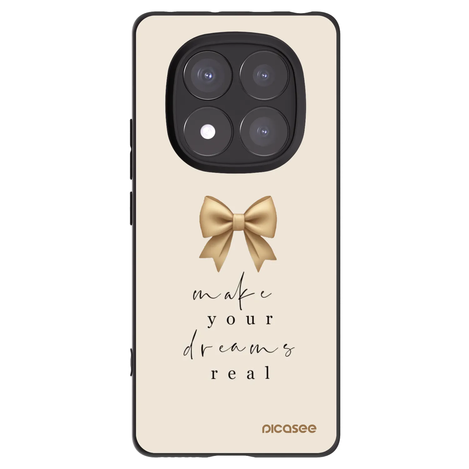 Picasee silikonowe czarne etui na Xiaomi Redmi Note 14 Pro+ 5G - Golden Dream