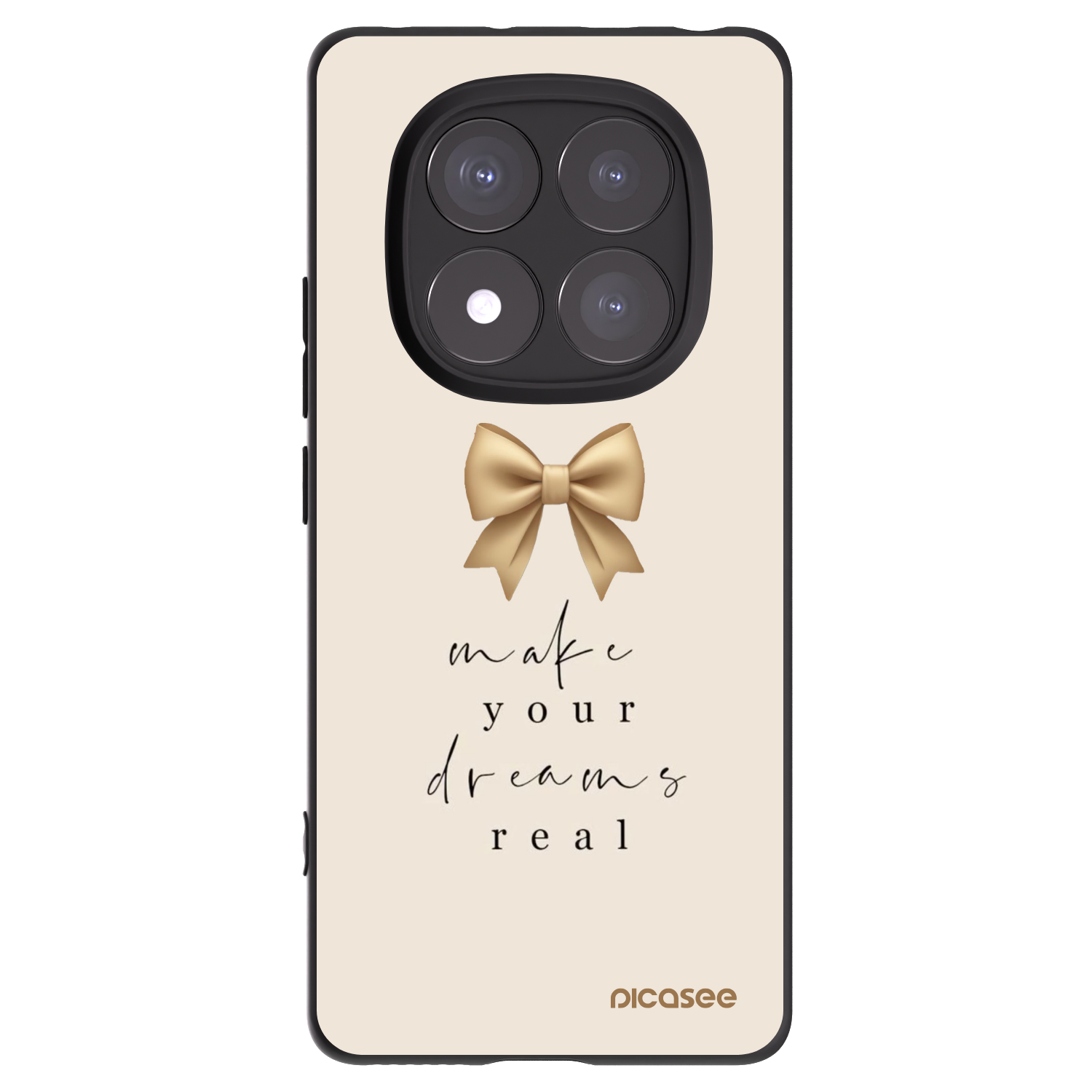 Picasee silikonowe czarne etui na Xiaomi Redmi Note 14 Pro 5G - Golden Dream