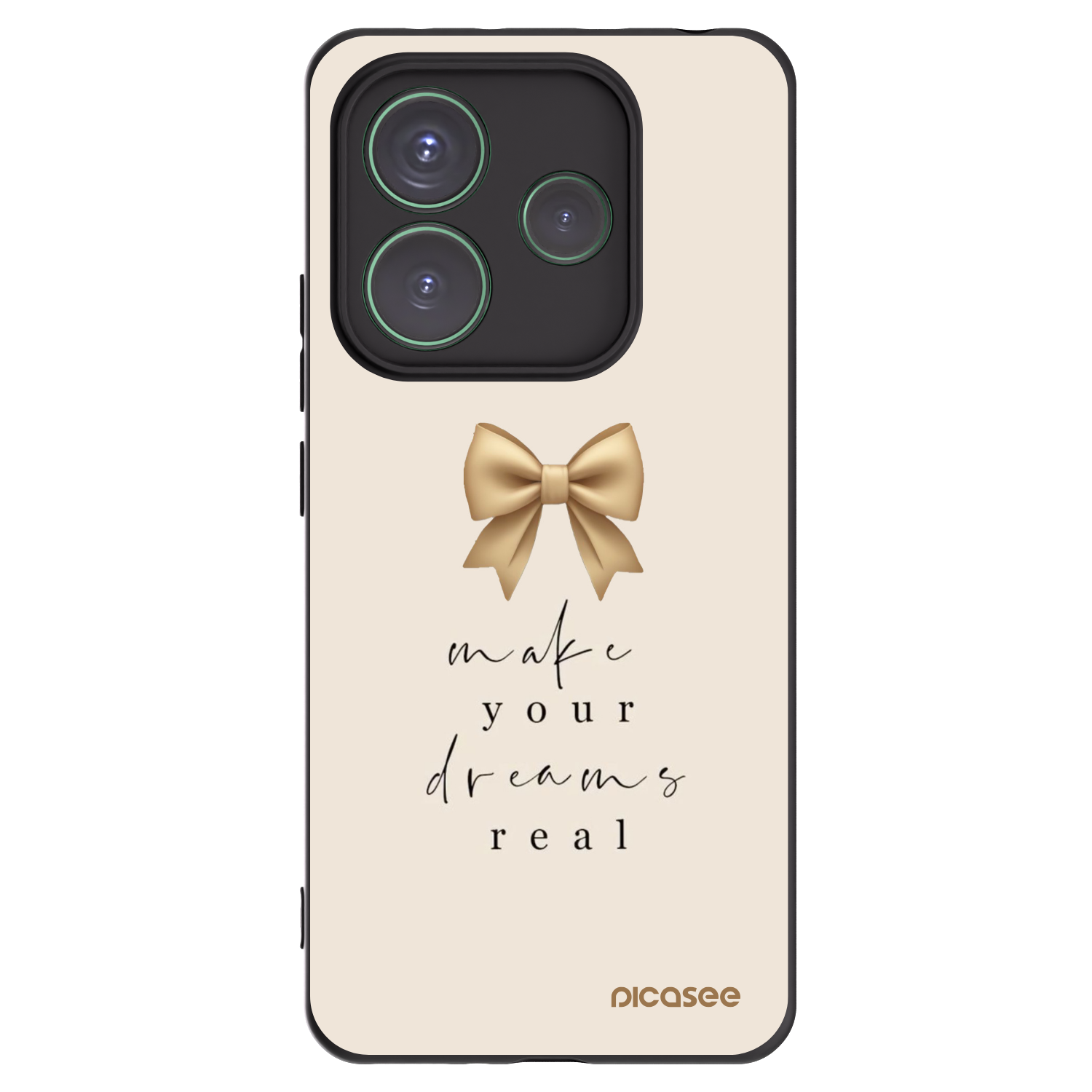 Picasee silikonowe czarne etui na Xiaomi Redmi Note 14 5G - Golden Dream