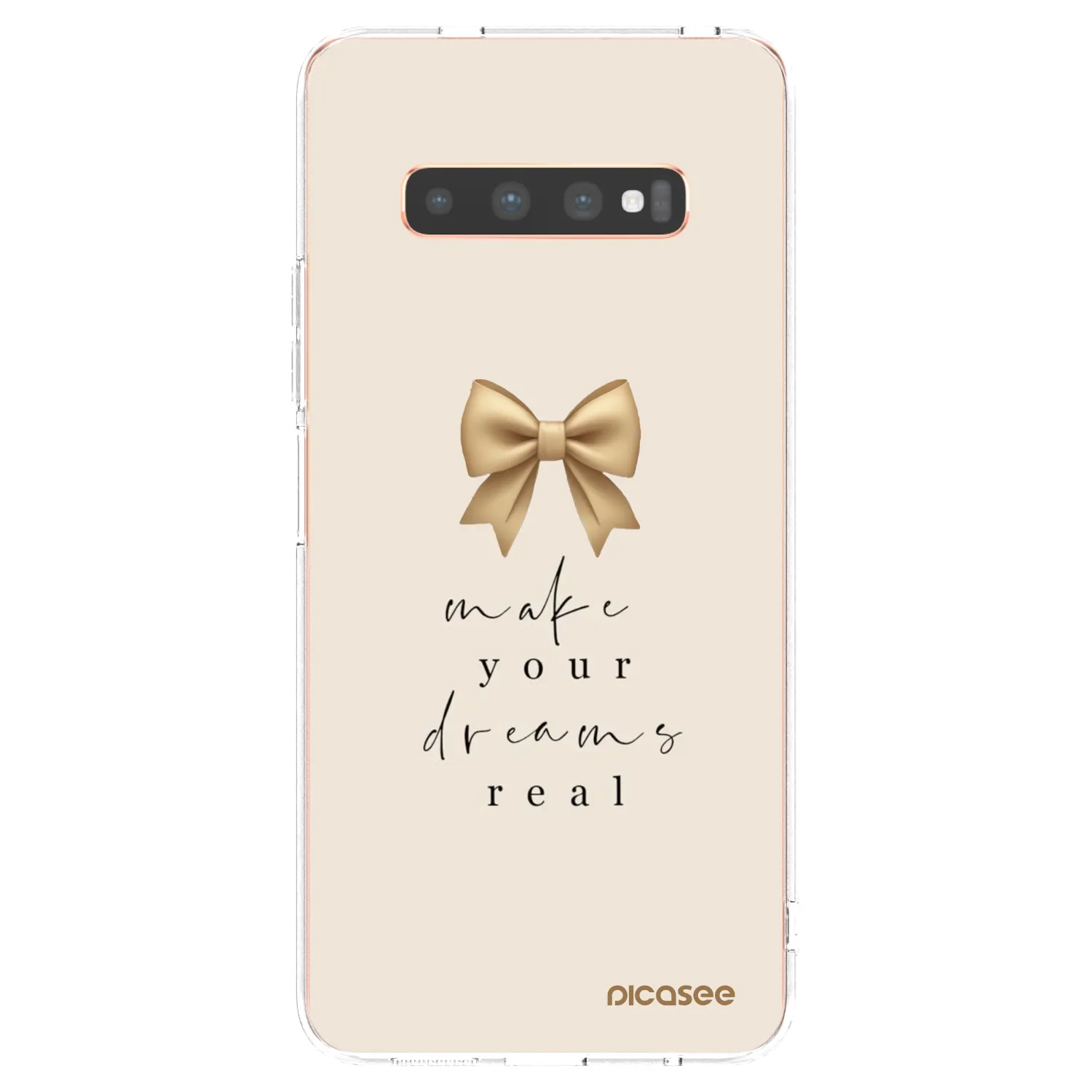Picasee silikonowe przeźroczyste etui na Samsung Galaxy S10 Plus G975 - Golden Dream