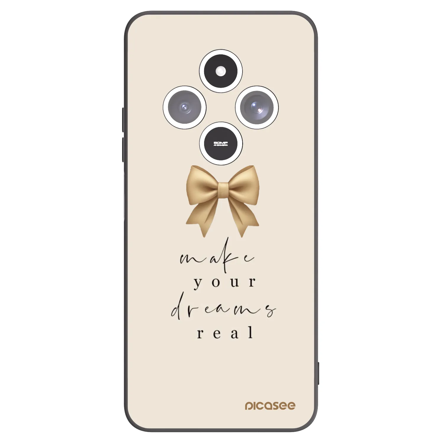 Picasee silikonowe czarne etui na Xiaomi Redmi 14C - Golden Dream