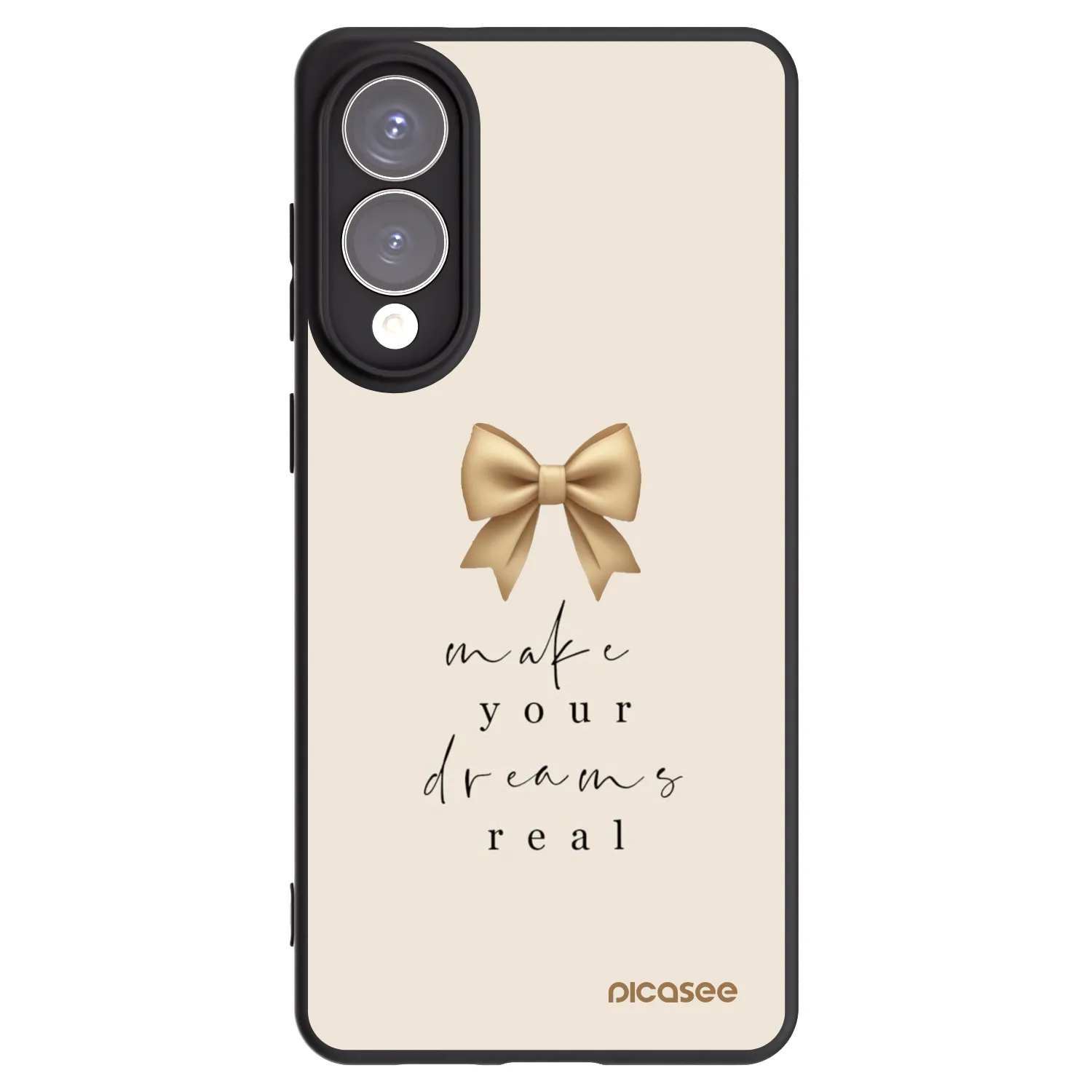 Picasee silikonowe czarne etui na Samsung Galaxy S25 Edge 5G - Golden Dream