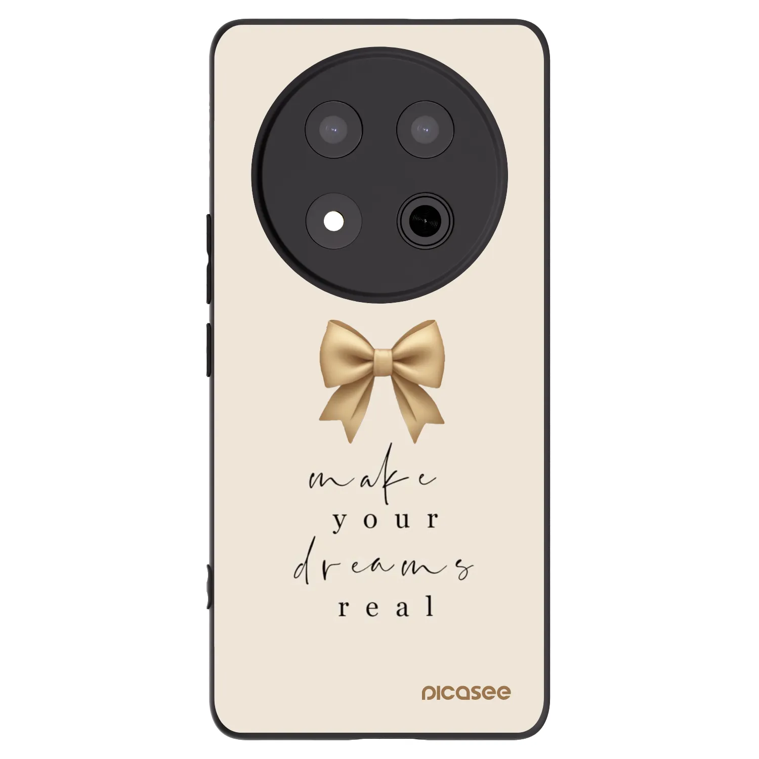 Picasee silikonowe czarne etui na Honor Magic7 Lite 5G - Golden Dream