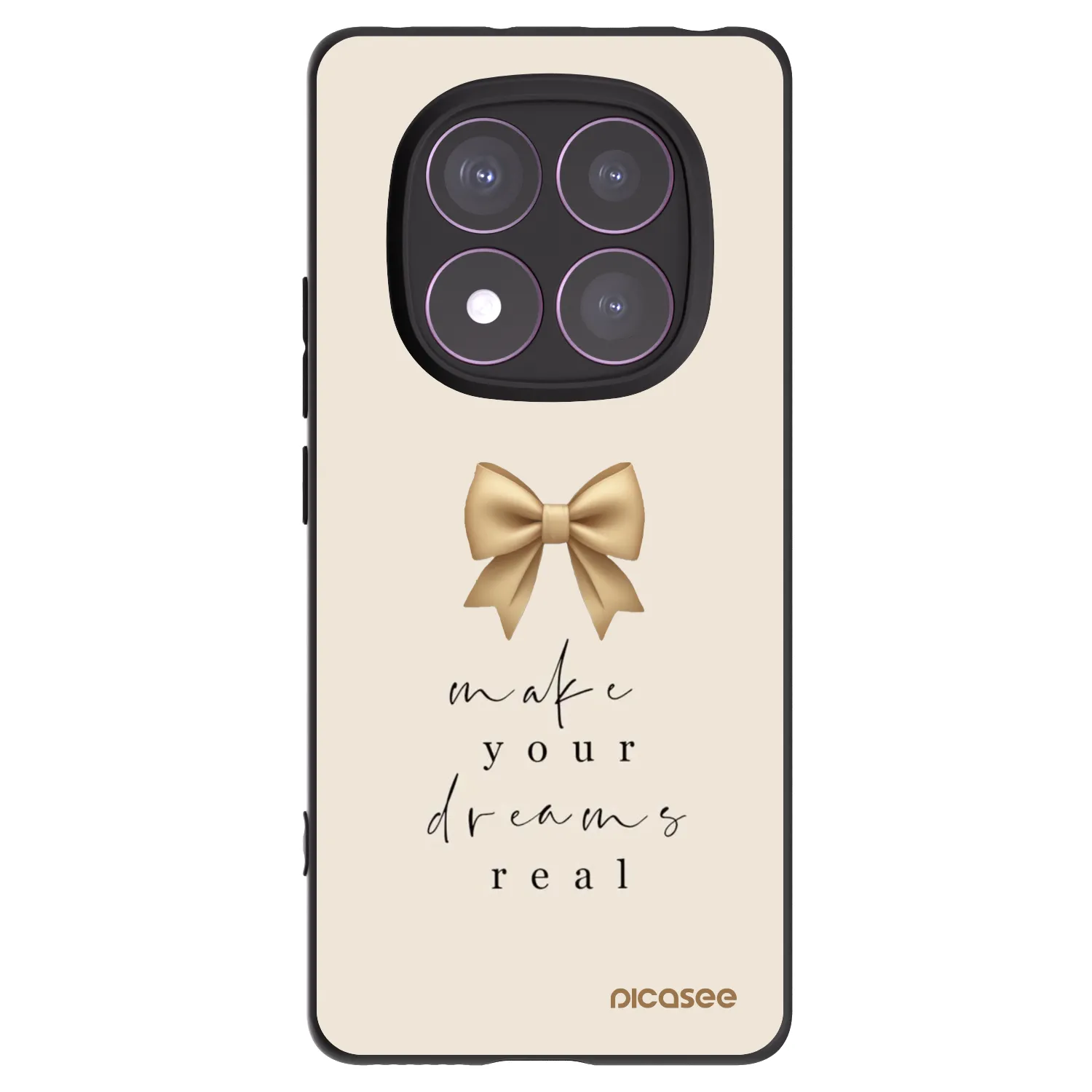 Picasee silikonowe czarne etui na Xiaomi Redmi Note 14 Pro 4G - Golden Dream