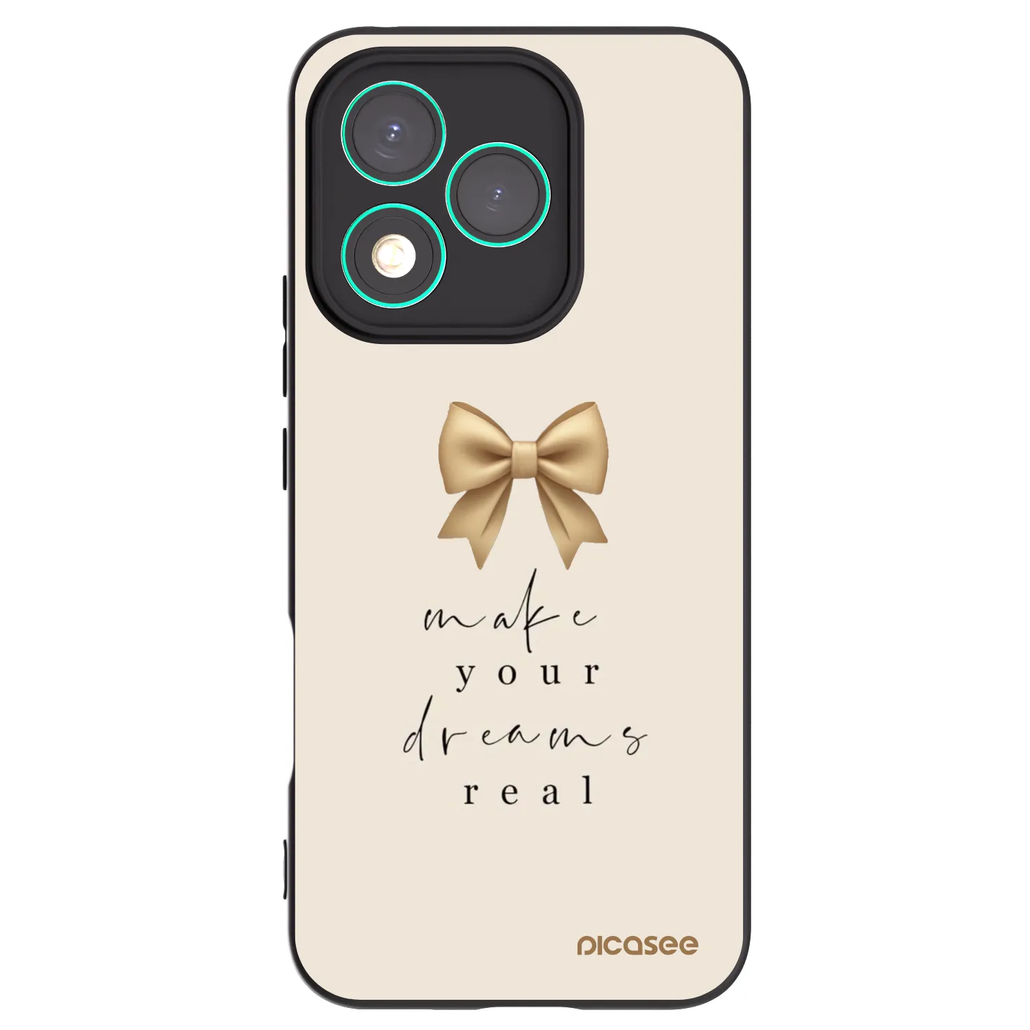 Picasee silikonowe czarne etui na Honor 400 Lite 5G - Golden Dream