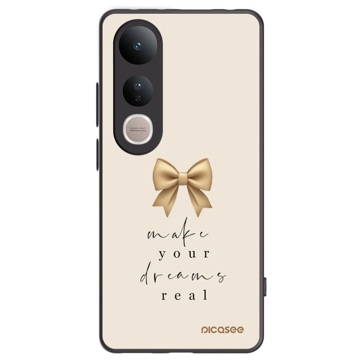Picasee silikonowe czarne etui na Vivo V50 Lite 5G - Golden Dream