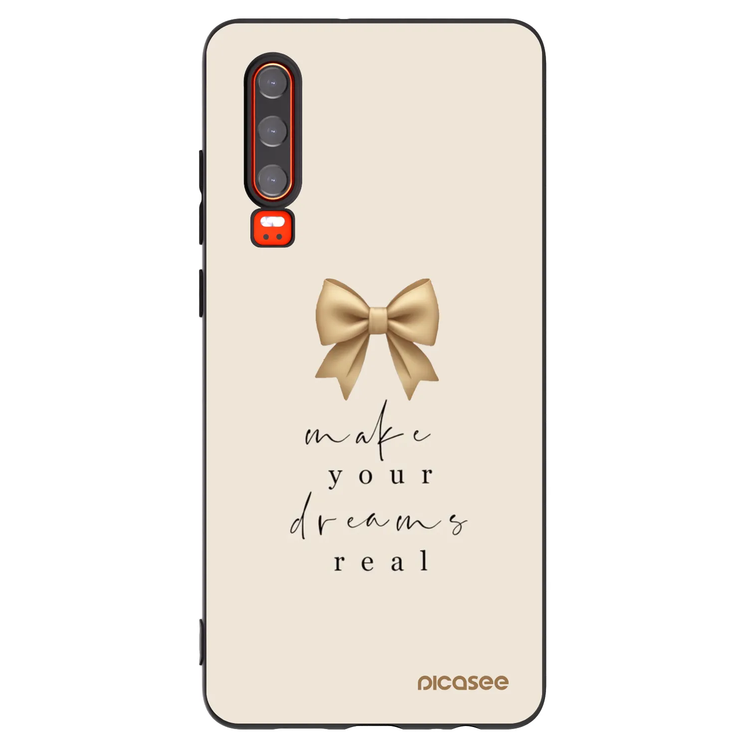 Picasee silikonowe czarne etui na Huawei P30 - Golden Dream