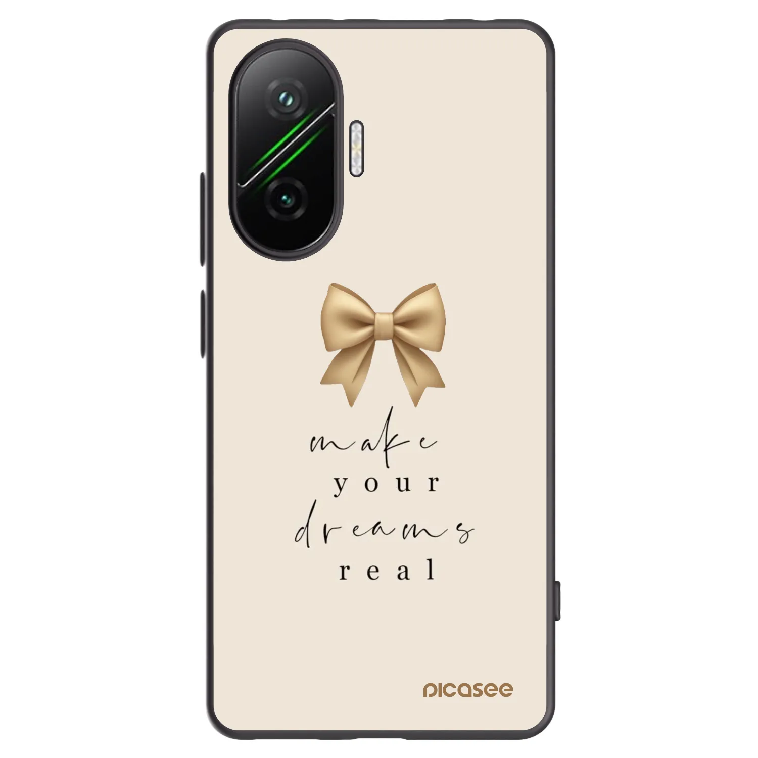 Picasee silikonowe czarne etui na Xiaomi Poco F7 Pro 5G - Golden Dream
