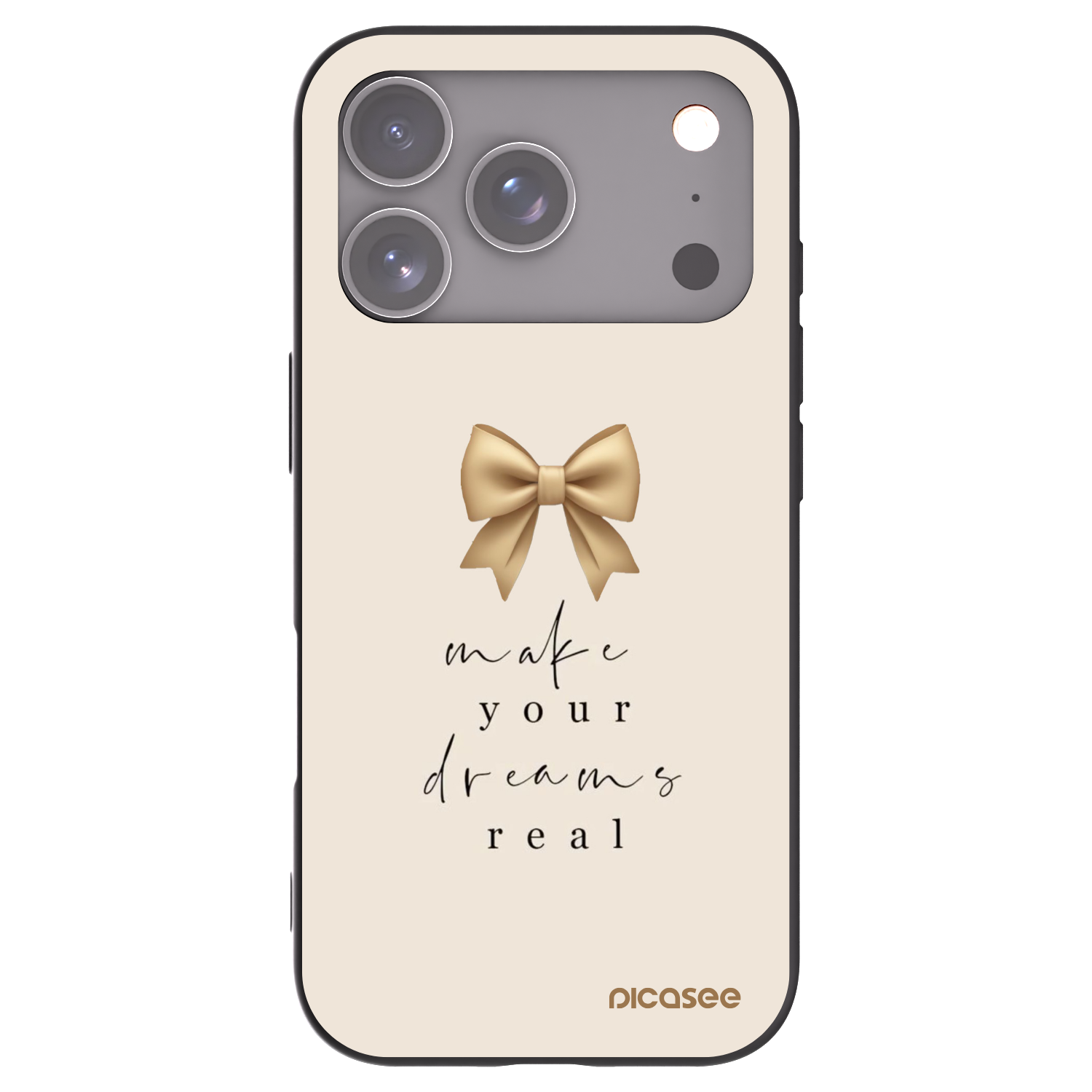 Picasee silikonowe czarne etui na Apple iPhone 17 Pro - Golden Dream