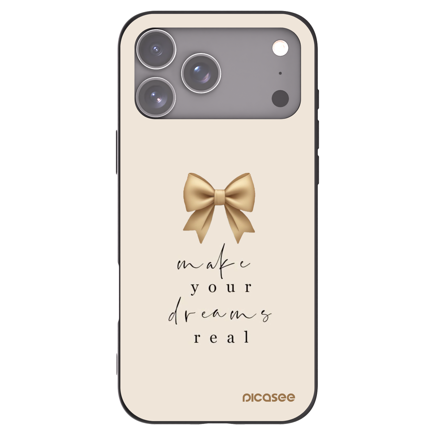 Picasee silikonowe czarne etui na Apple iPhone 17 Pro Max - Golden Dream