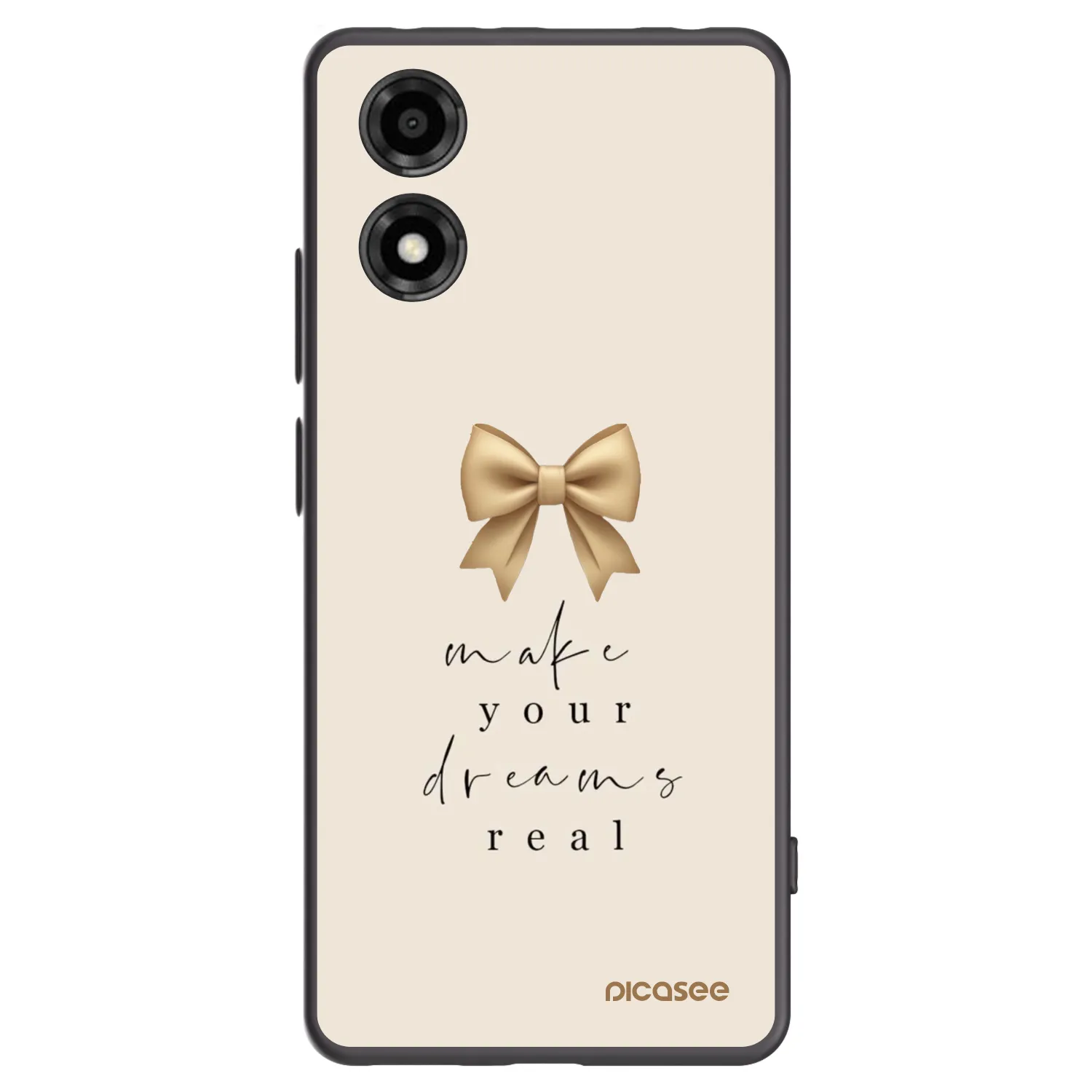 Picasee silikonowe czarne etui na Motorola Moto E14 - Golden Dream