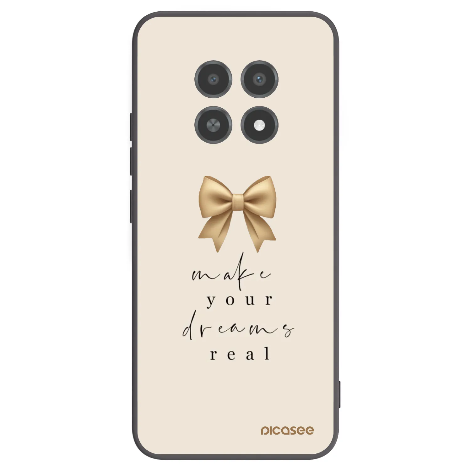 Picasee silikonowe czarne etui na Realme 12X - Golden Dream