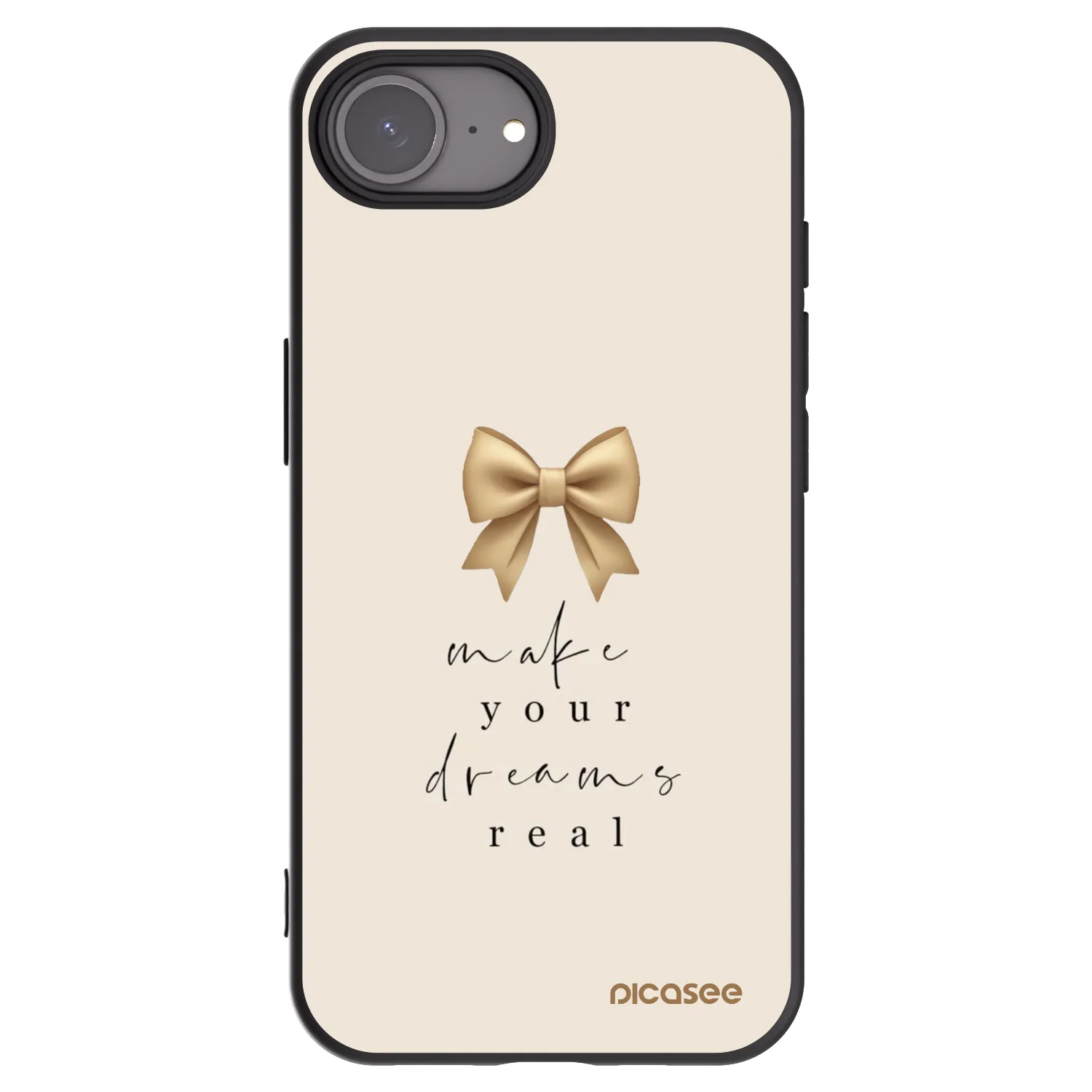Picasee silikonowe czarne etui na Apple iPhone 17e - Golden Dream