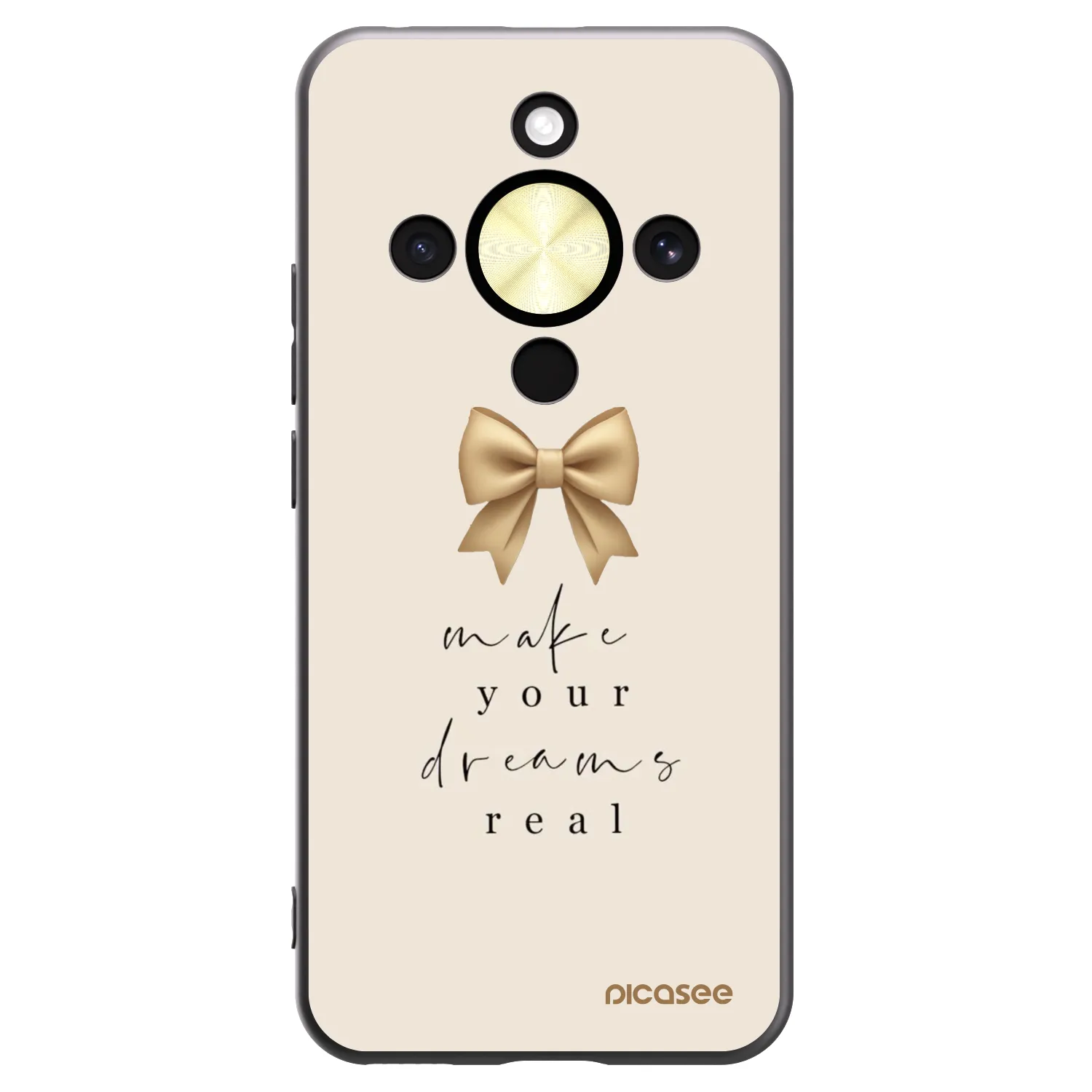 Picasee silikonowe czarne etui na Honor Magic8 Lite 5G - Golden Dream