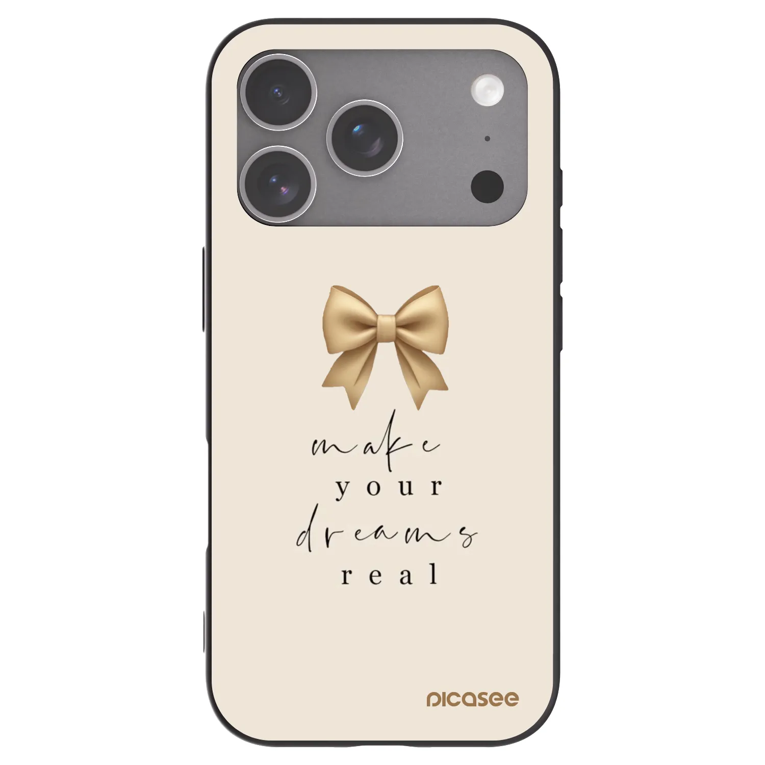 Picasee silikonowe czarne etui na Apple iPhone 18 Pro - Golden Dream