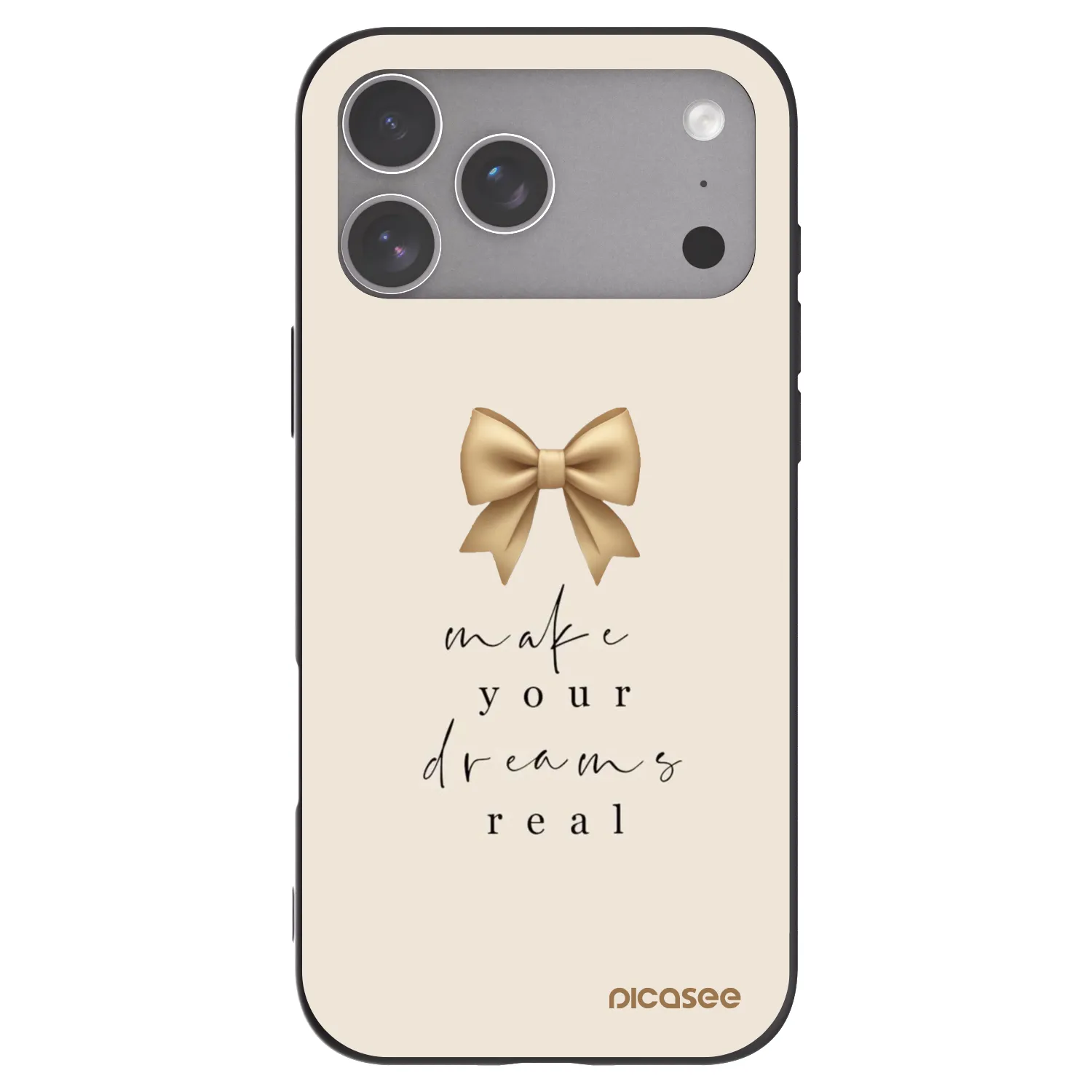 Picasee silikonowe czarne etui na Apple iPhone 18 Pro Max - Golden Dream