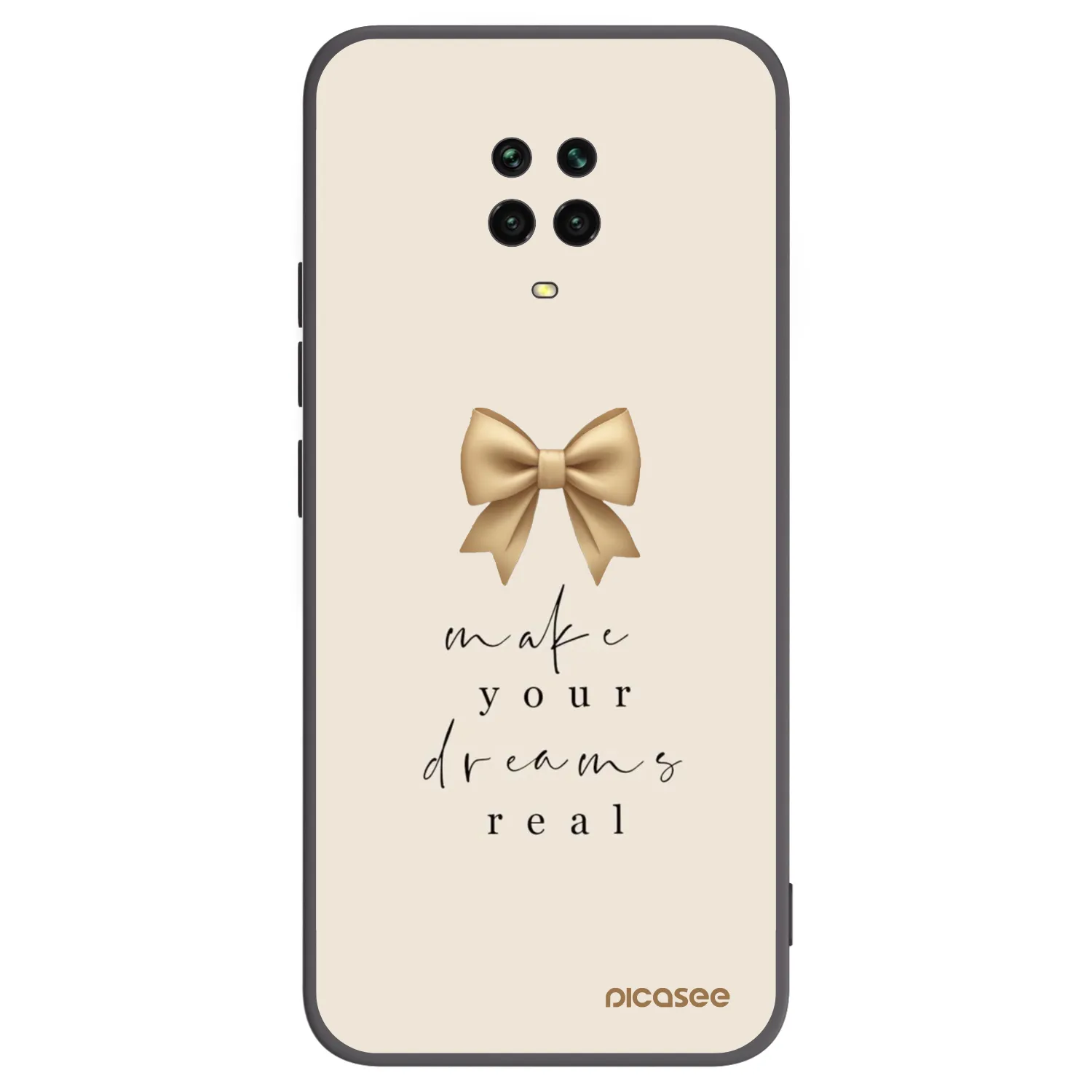 Picasee silikonowe czarne etui na Xiaomi Redmi Note 9S - Golden Dream