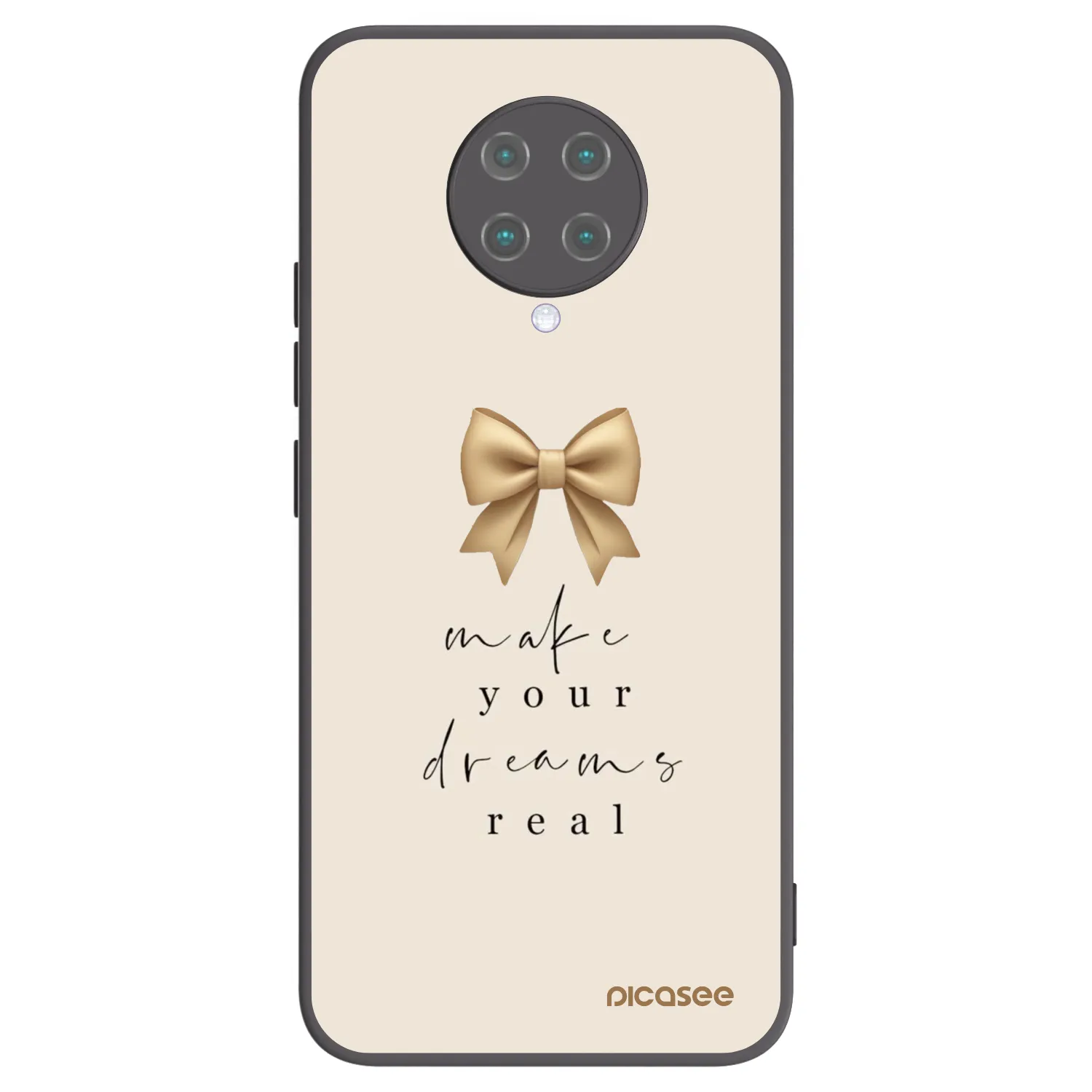 Picasee silikonowe czarne etui na Xiaomi Poco F2 Pro - Golden Dream