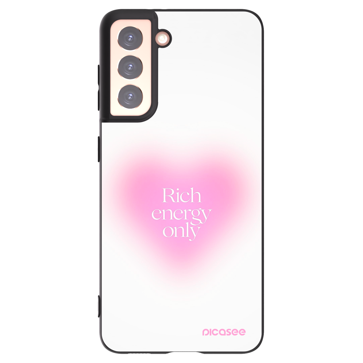 Picasee silikonowe czarne etui na Samsung Galaxy S21 5G G991B - Rich Energy