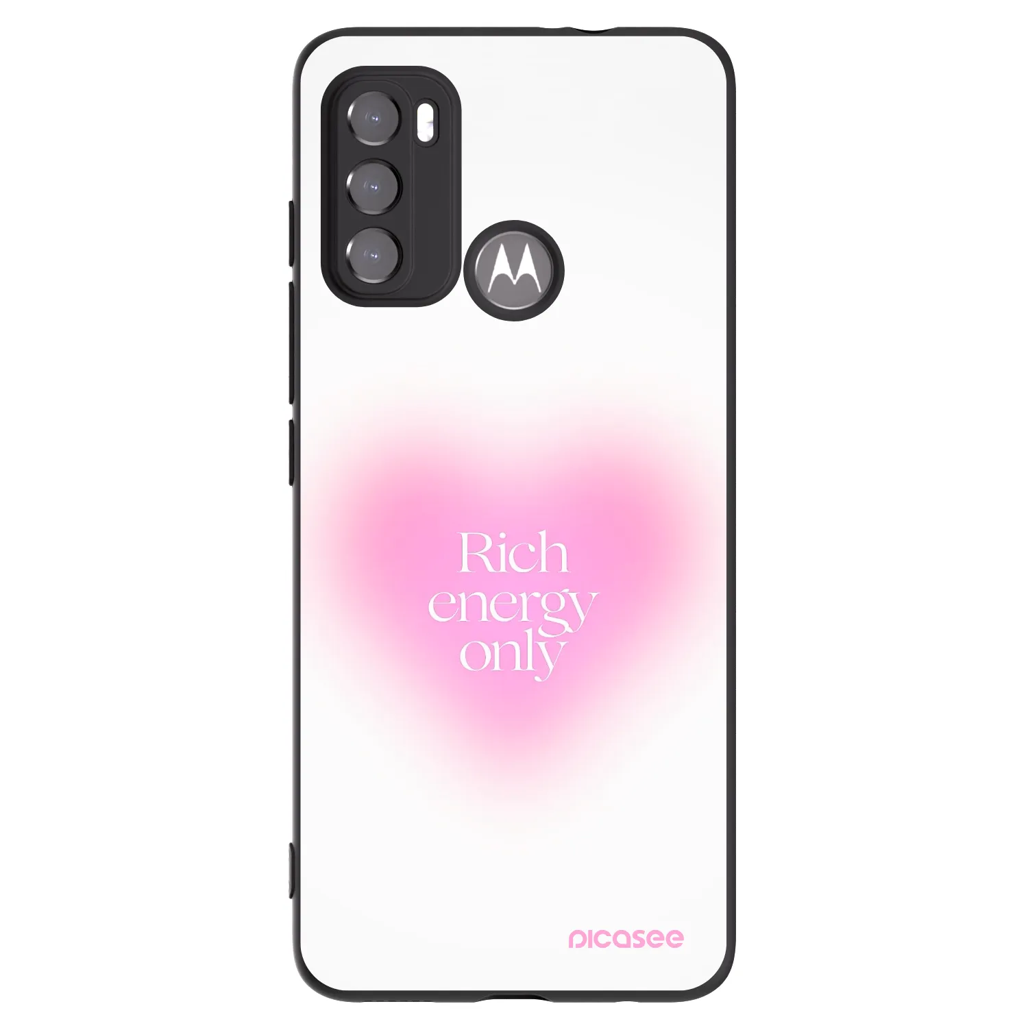 Picasee silikonowe czarne etui na Motorola Moto G60 - Rich Energy