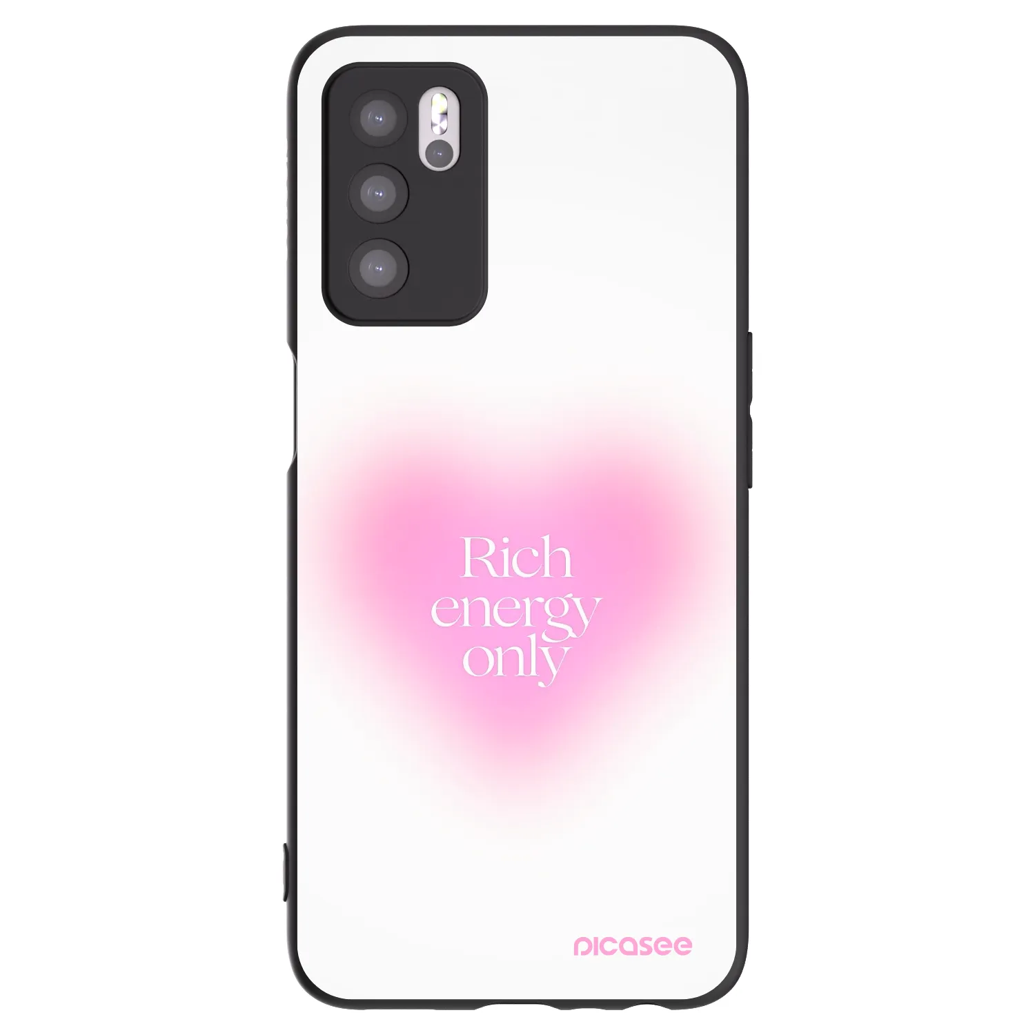 Picasee silikonowe czarne etui na OPPO A16s - Rich Energy
