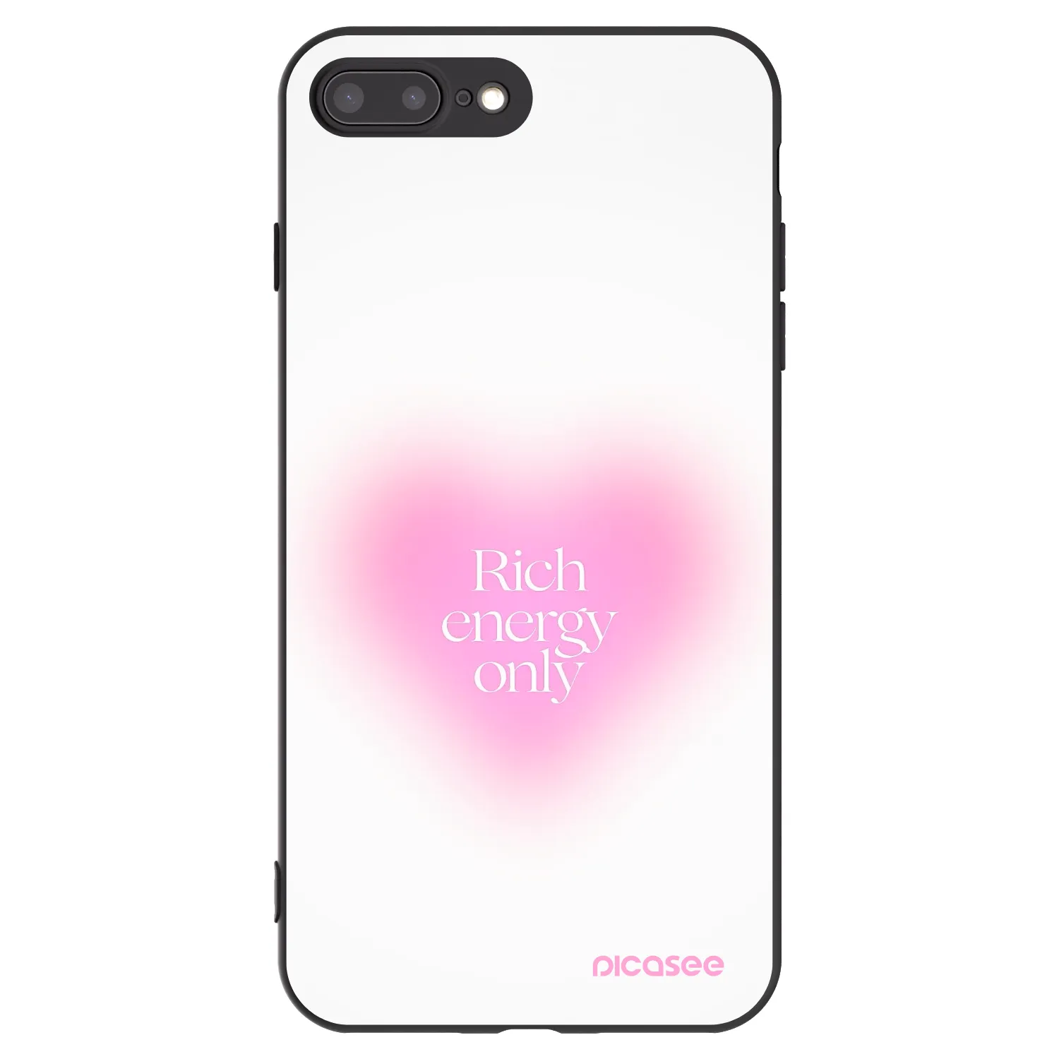 Picasee silikonowe czarne etui na Apple iPhone 8 Plus - Rich Energy