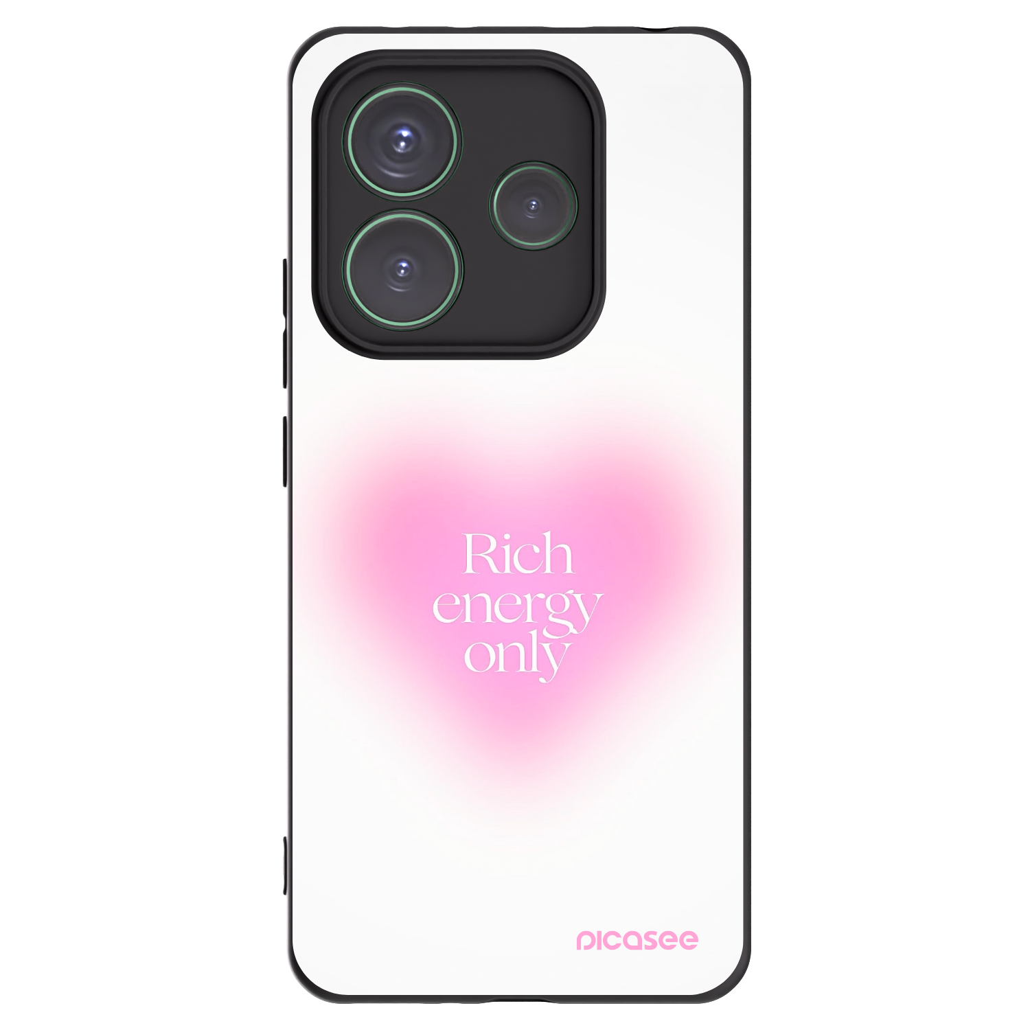 Picasee silikonowe czarne etui na Xiaomi Redmi Note 14 5G - Rich Energy