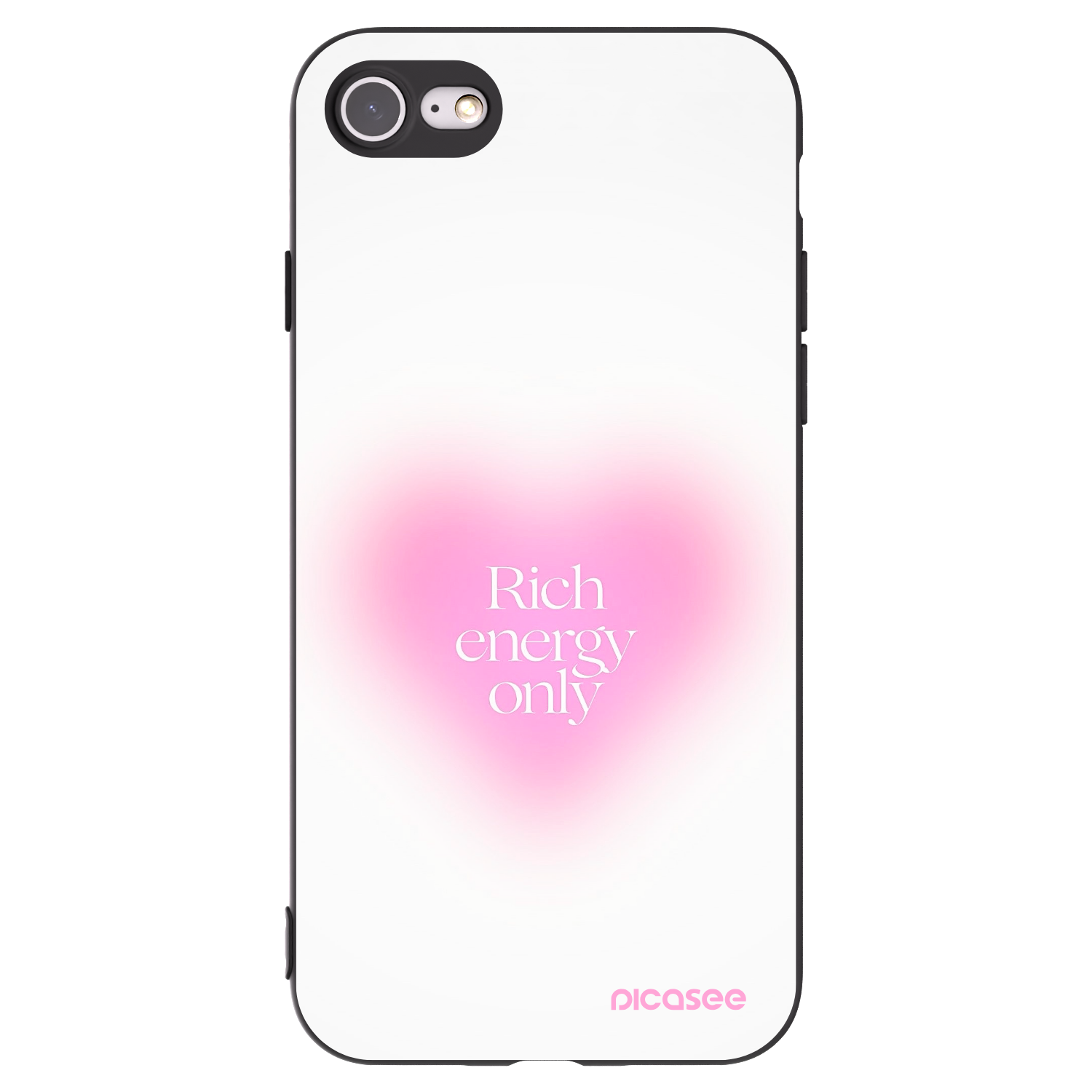 Picasee silikonowe czarne etui na Apple iPhone SE 2020 - Rich Energy