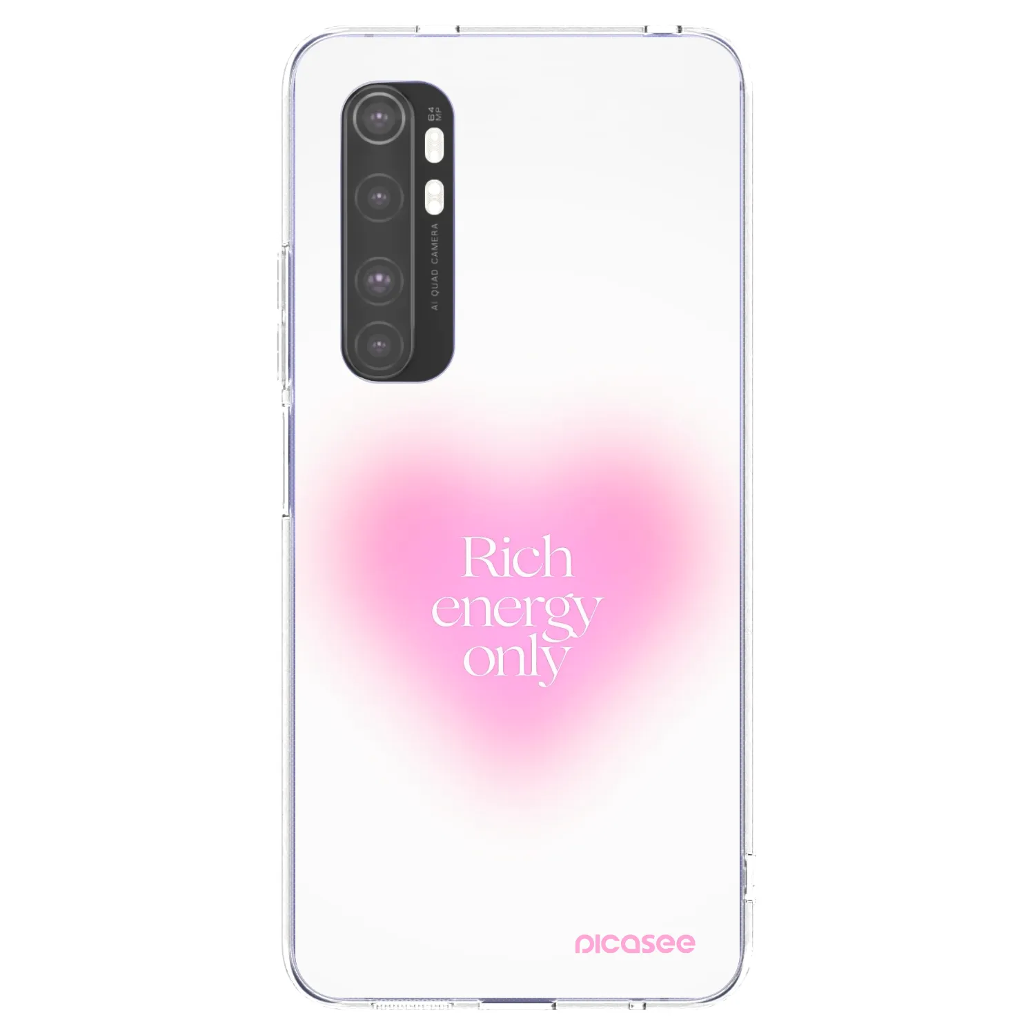 Picasee silikonowe przeźroczyste etui na Xiaomi Mi Note 10 Lite - Rich Energy