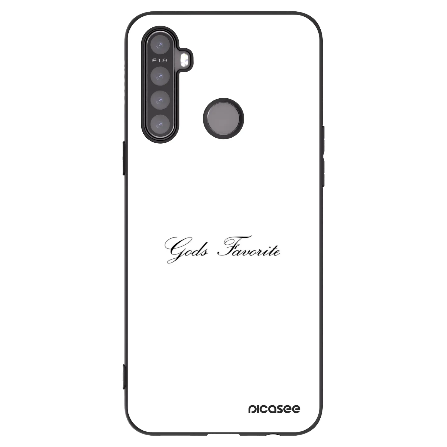Picasee silikonowe czarne etui na Realme 5 - Gods Favorite