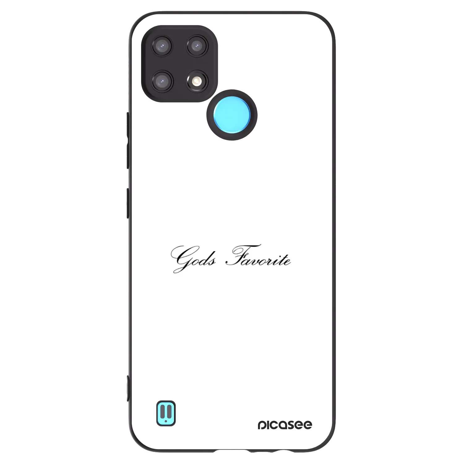 Picasee silikonowe czarne etui na Realme C21 - Gods Favorite
