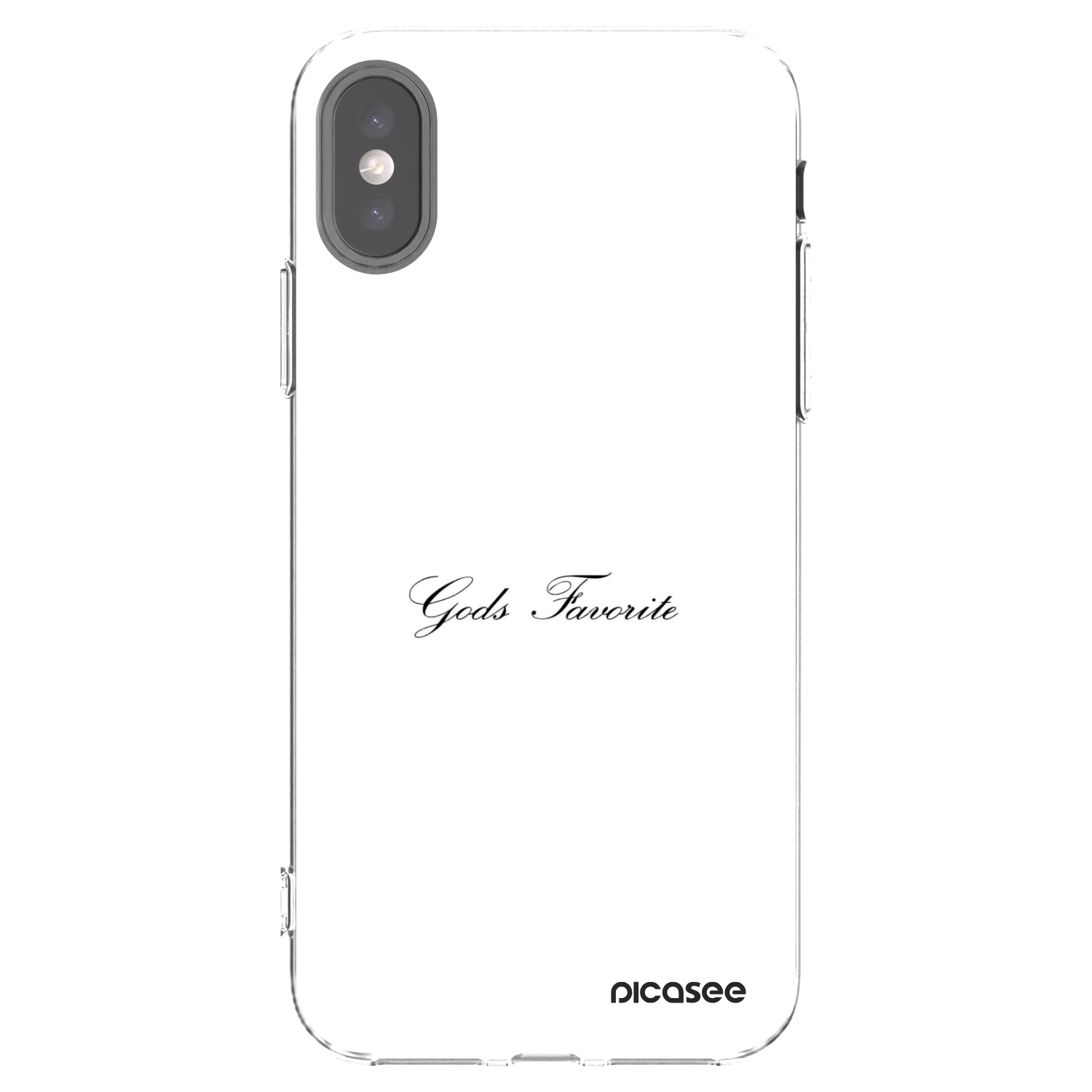 Picasee silikonowe przeźroczyste etui na Apple iPhone X/XS - Gods Favorite