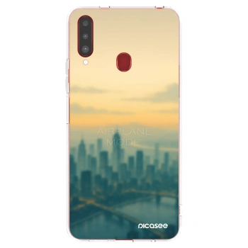 Picasee silikonowe przeźroczyste etui na Samsung Galaxy A20s - Airplane mode